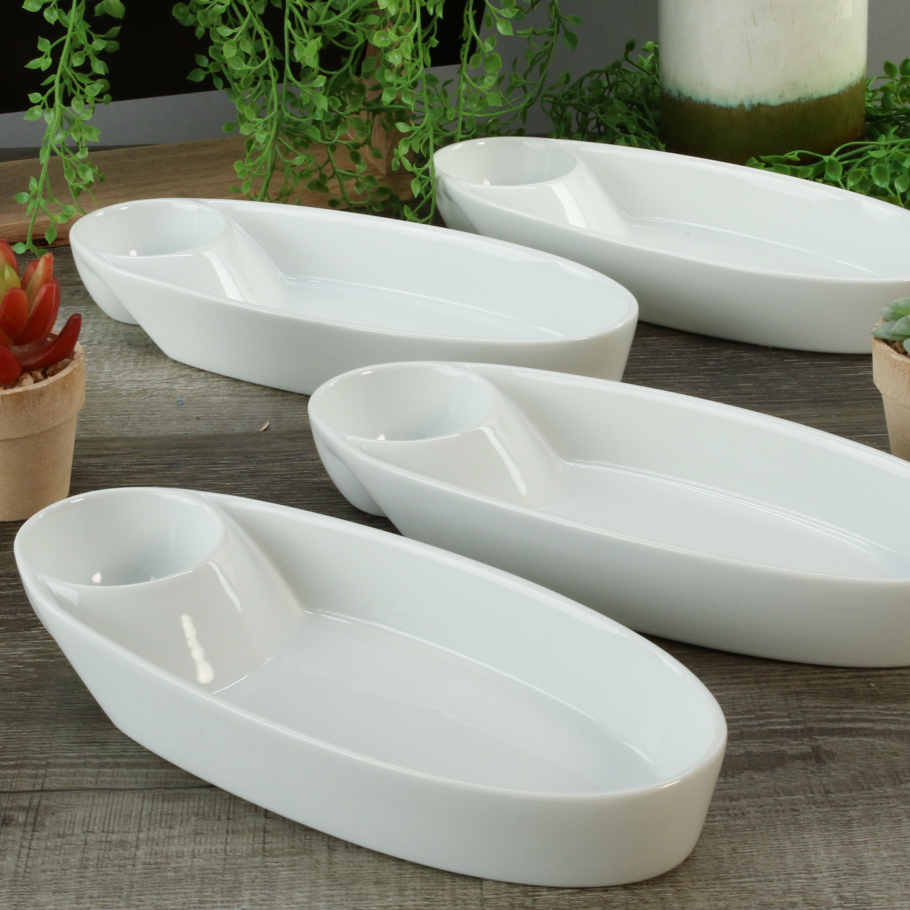 Oval Chip-N-Dips, Set of 4