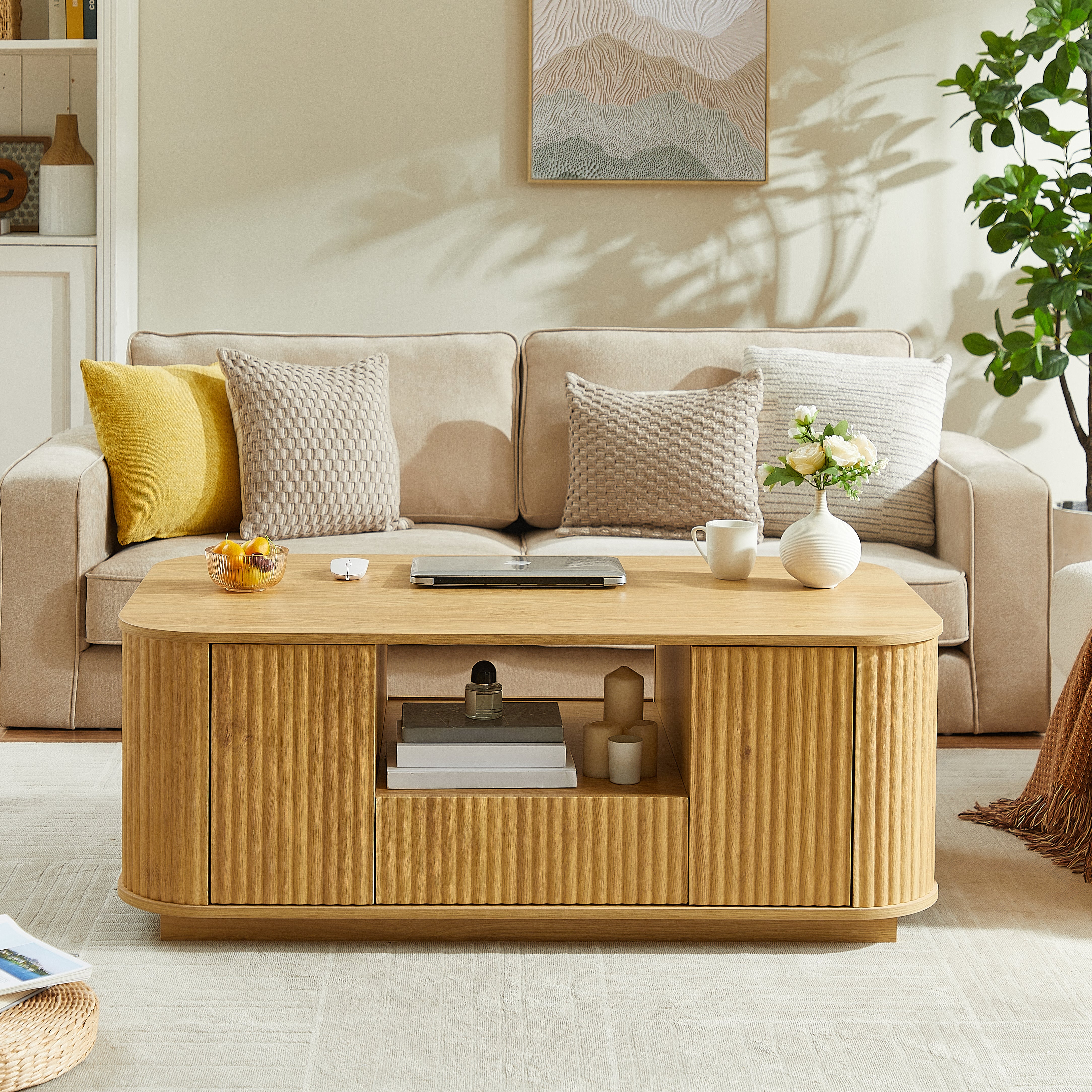 Modern Wavy Rounded Coffee Table
