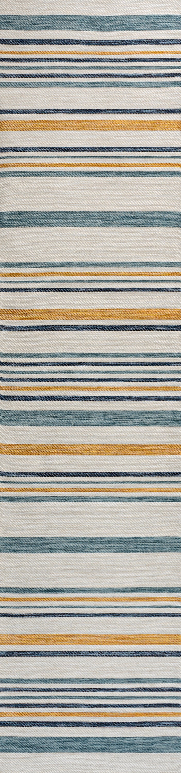 Janus Classic Coastal Ticking Stripe Reversible Machine-Washable Indoor/Outdoor Runner Rug