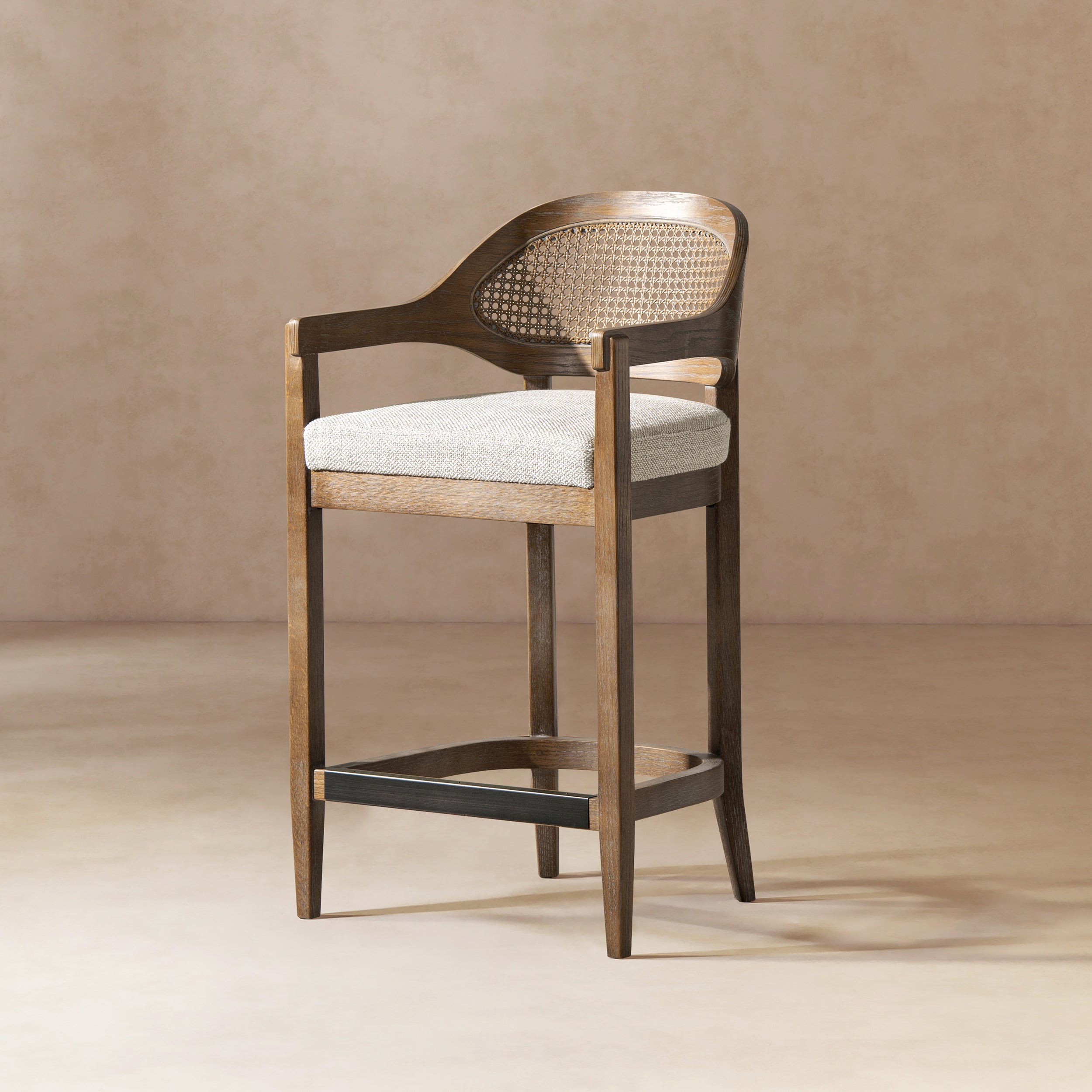 Americana Mid-Century Modern 26" Cane Back Counter Stool