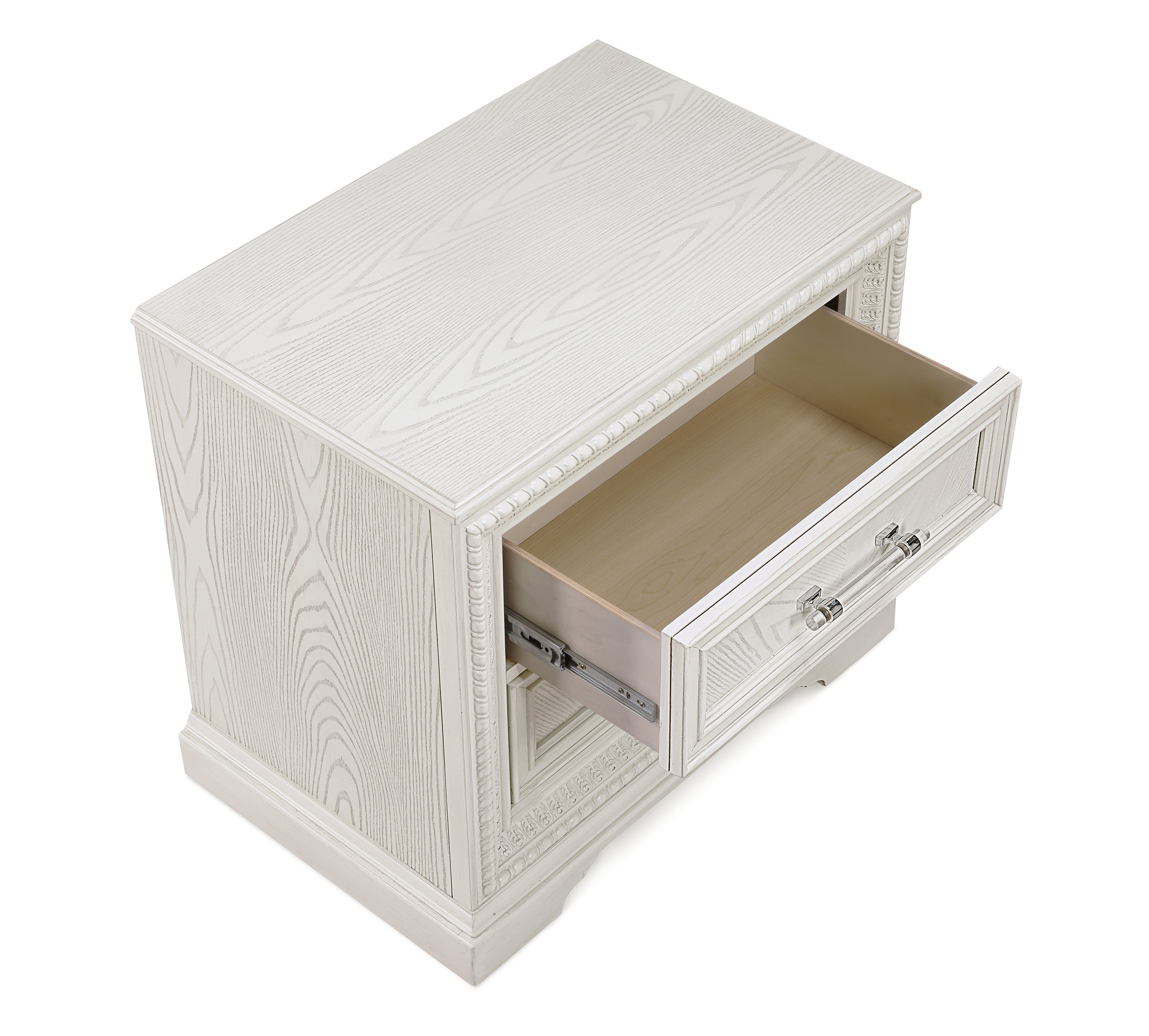 Kelsea Antique White 2-Drawer Storage Nightstand