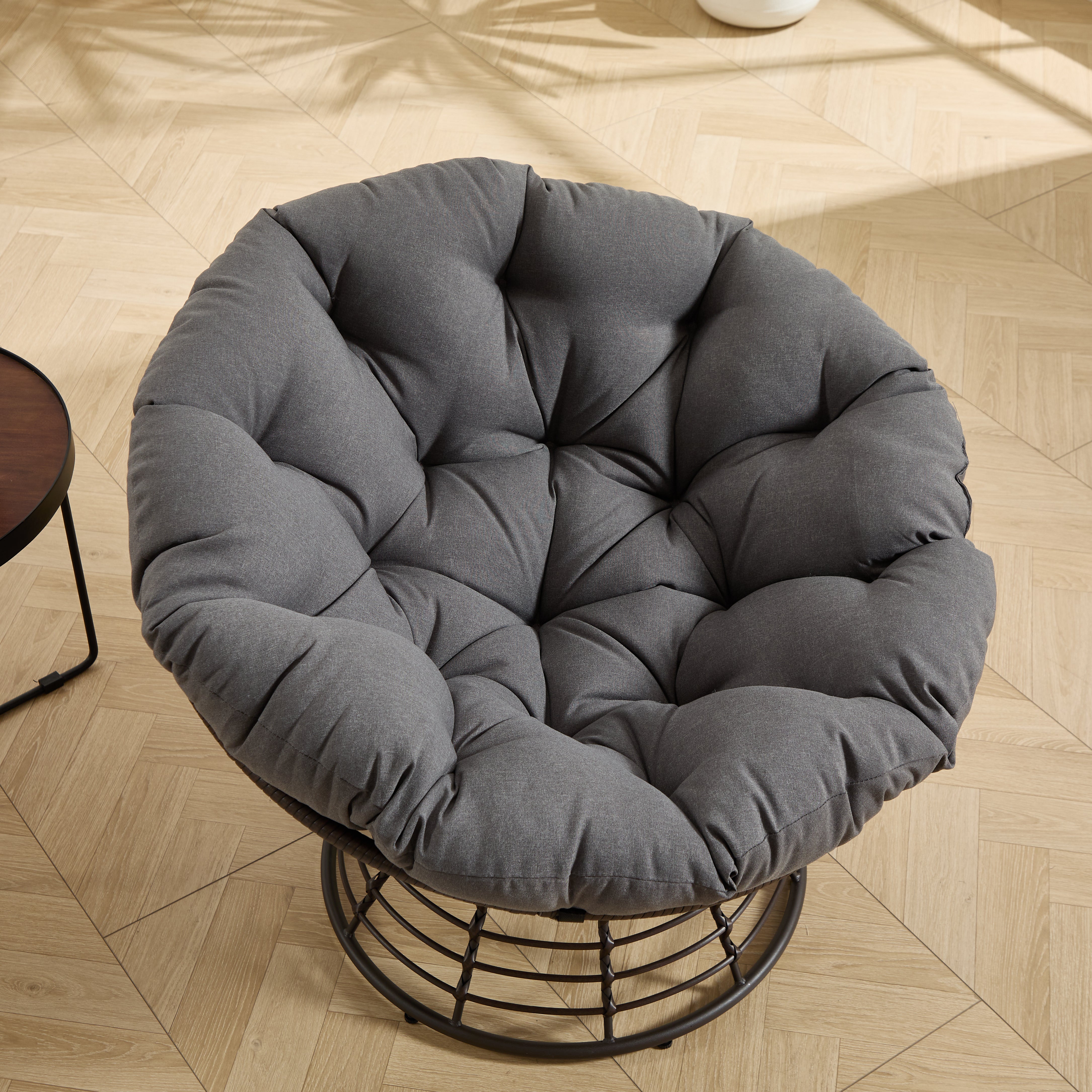 The Original Papasan™ 360° Swivel Indoor Outdoor Wicker Papasan Chair with Soft Thick Cushion