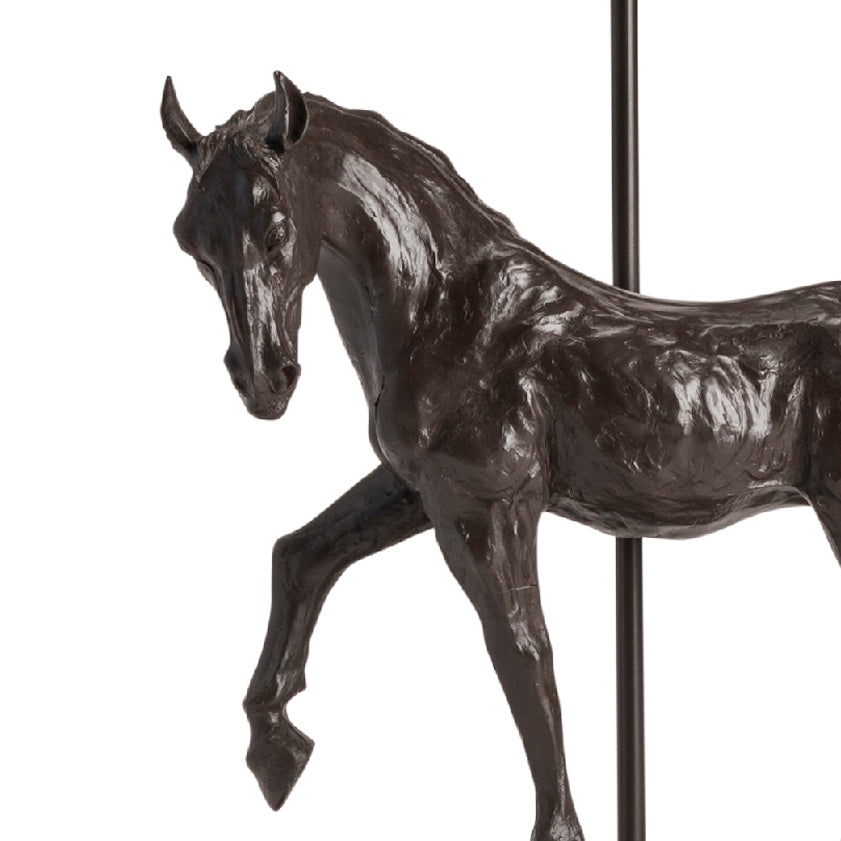 Bronze Brown Horse Table Lamp