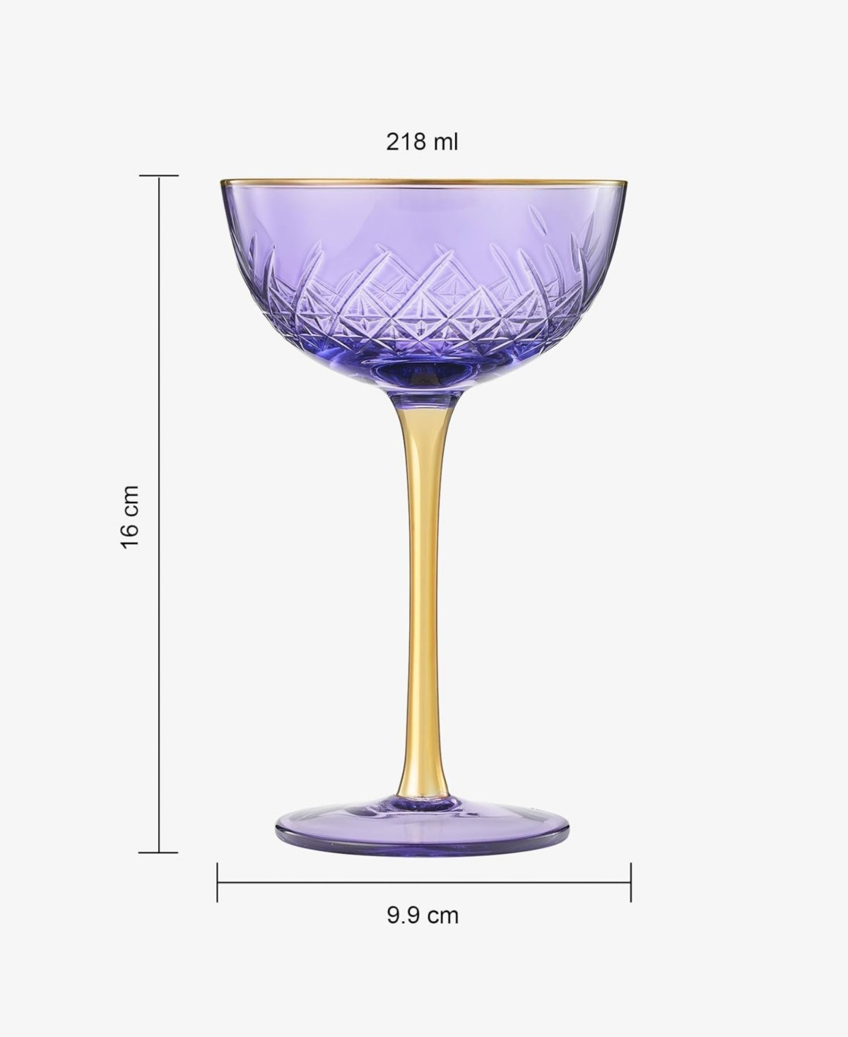 Purple Vintage Art Deco Coupes Set of 2