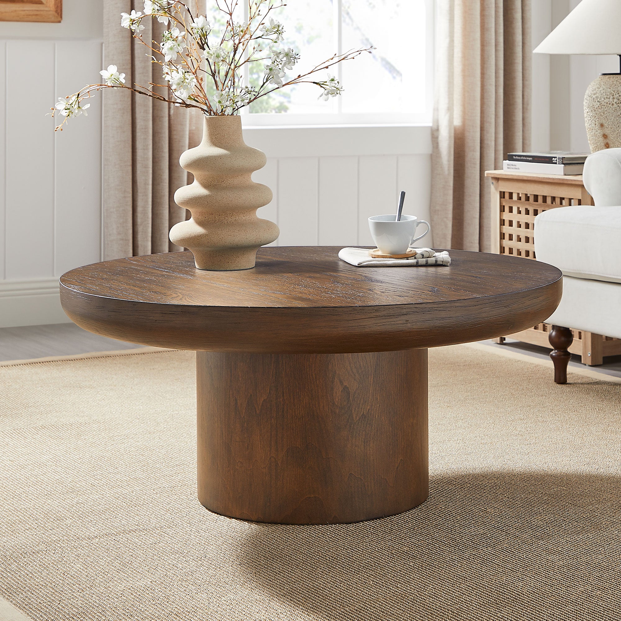 Round Pedestal Coffee Table