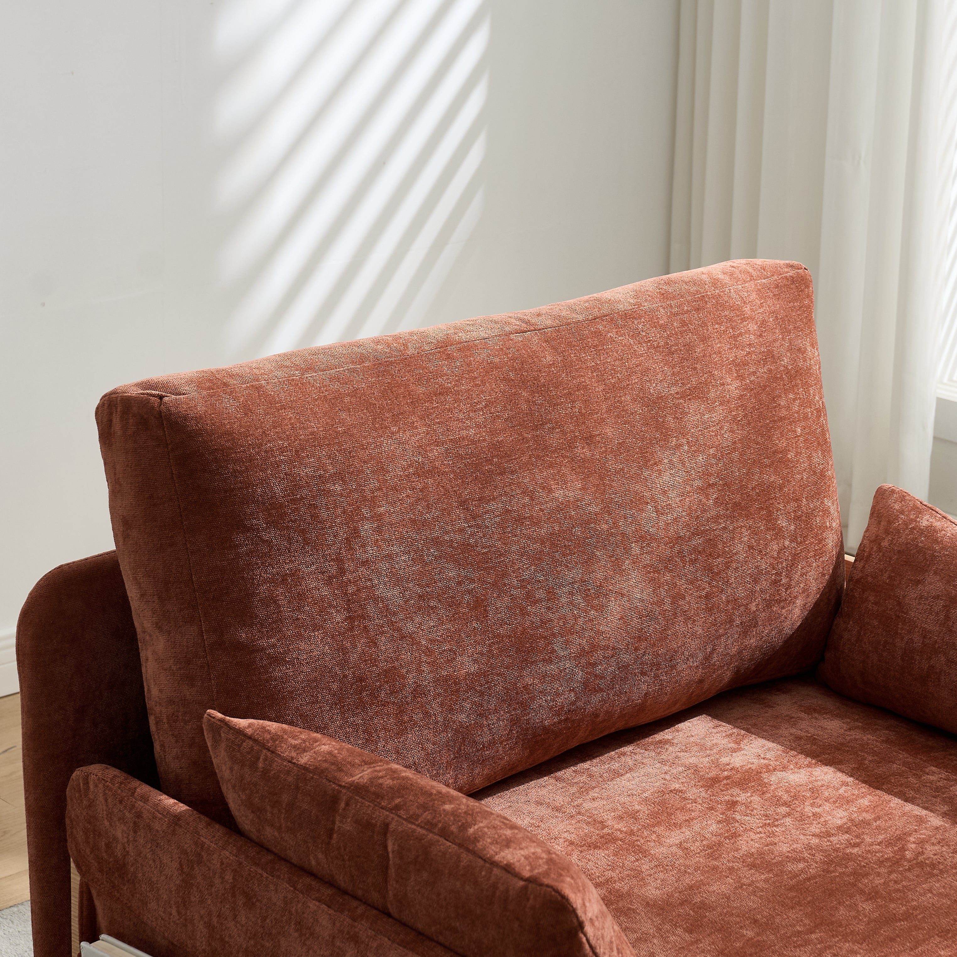 Mid-Century Modern Chenille Foldable Sofa Bed Recliner