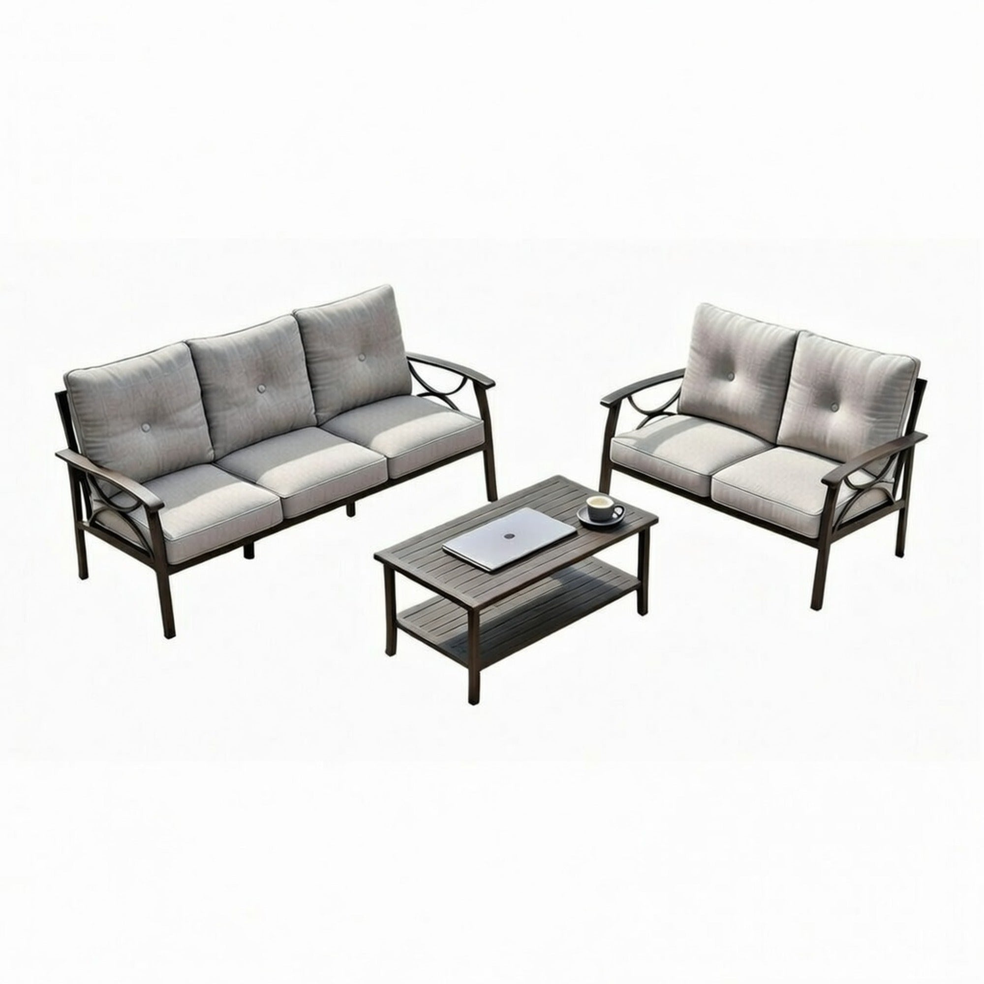 Marisol 3 Piece Metal Patio Furniture Set