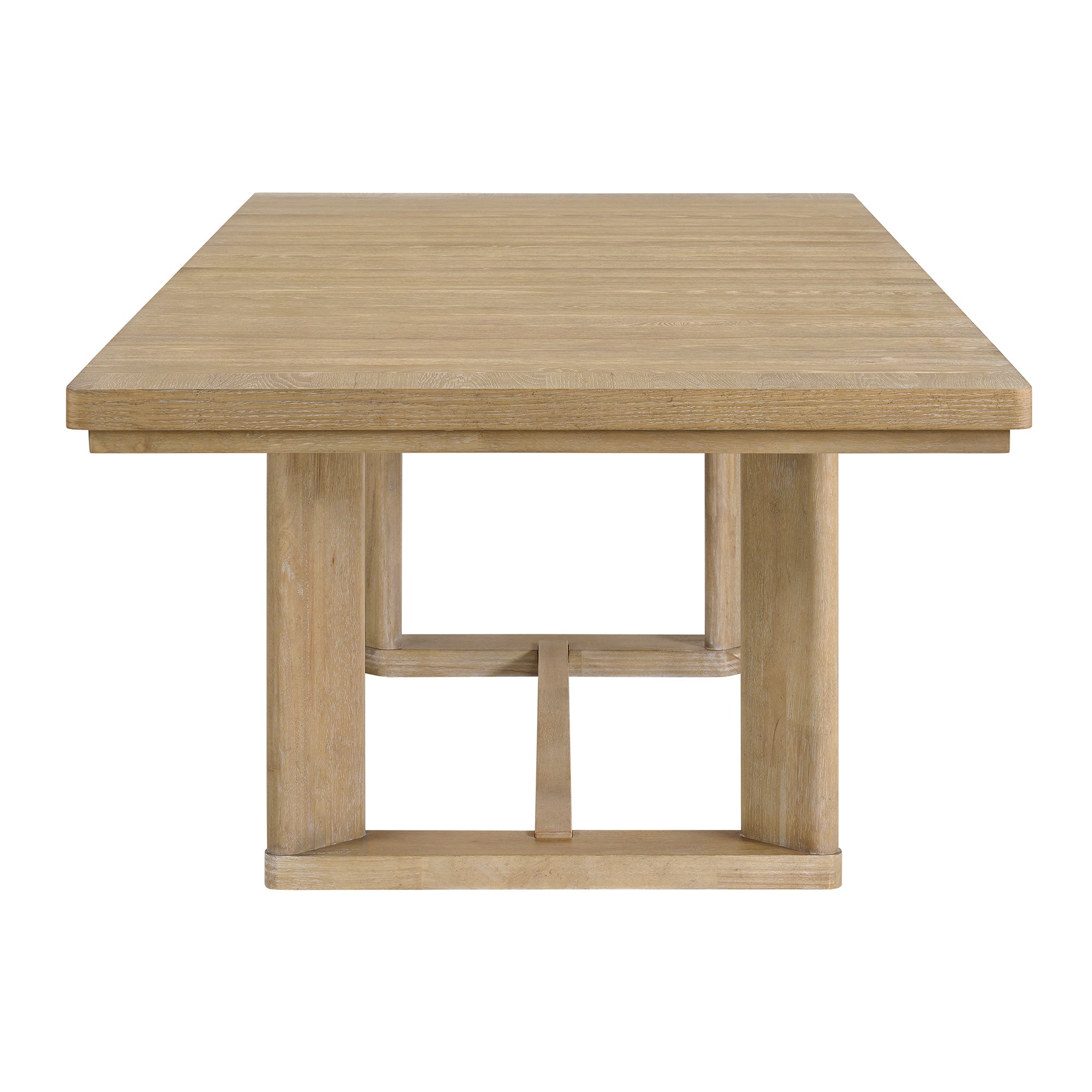 Extendable Trestle Dining Table with Leaf