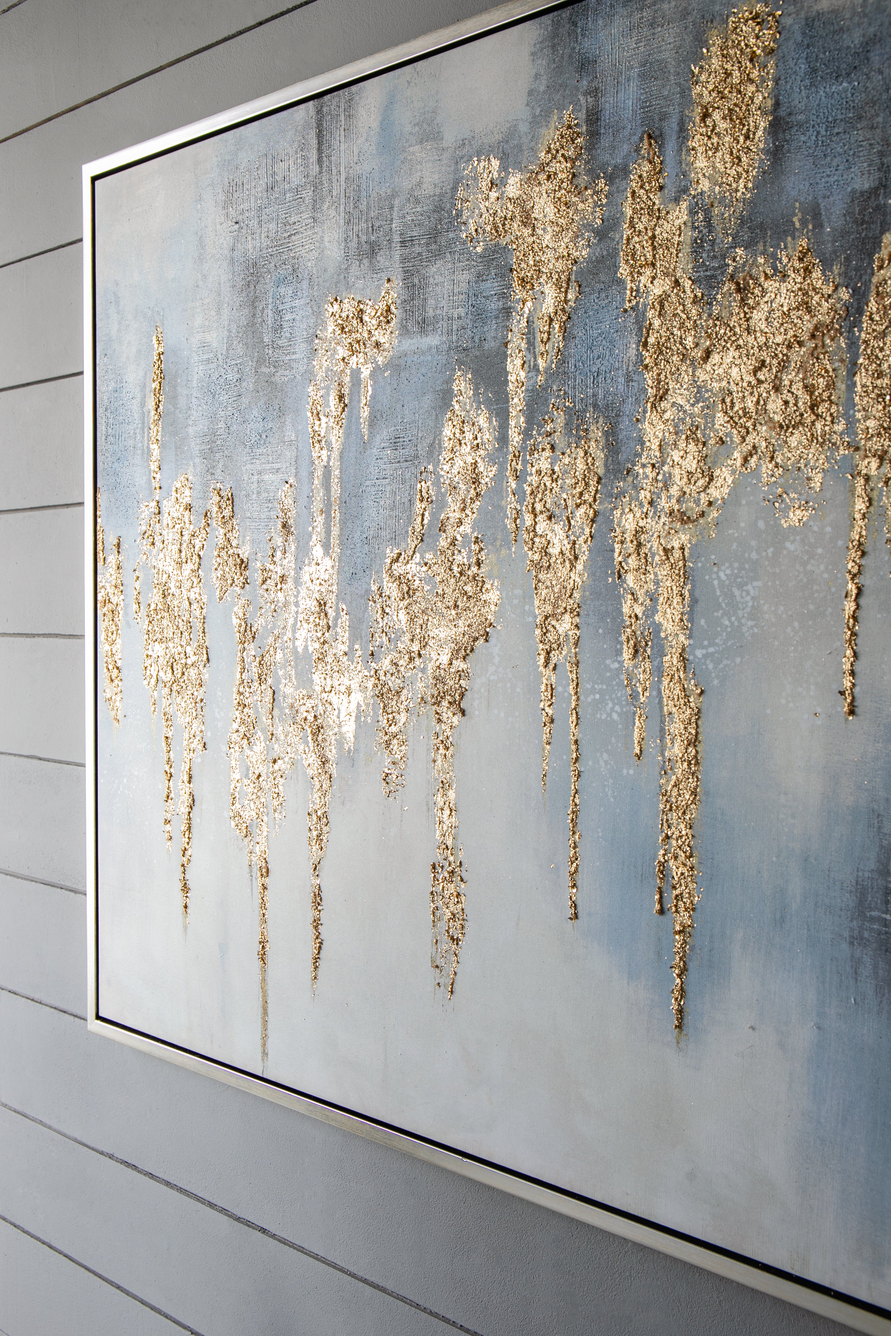 39.5" x 39.5" Wall Art with Striking Gold Accents