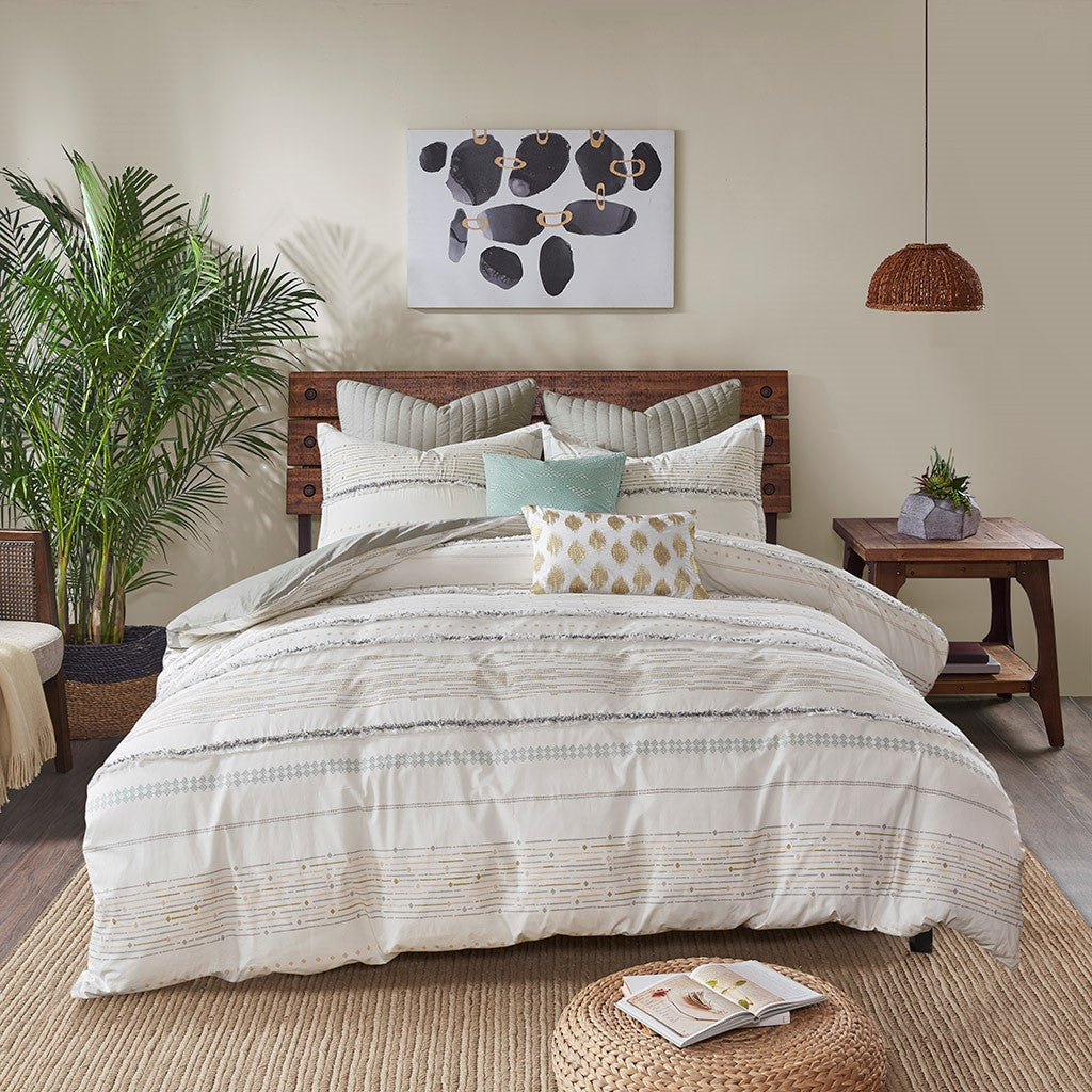 Nea Cotton Printed Comforter Set with Trim