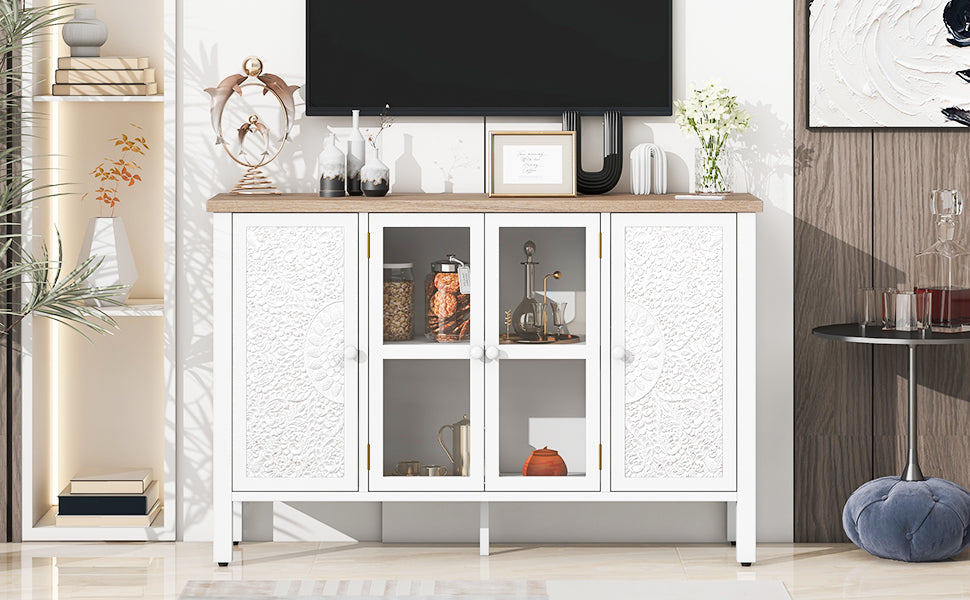 Carved Wood TV Stand