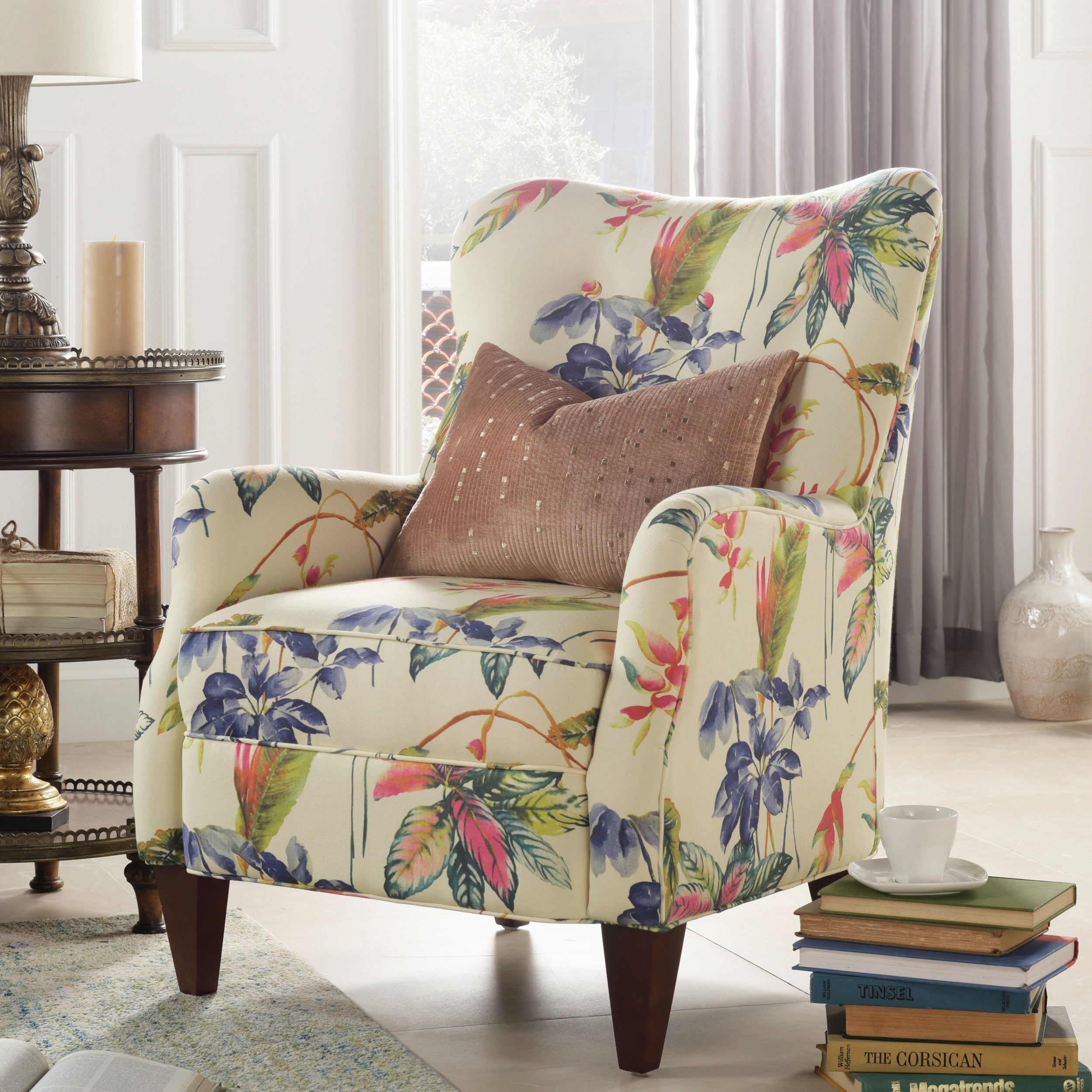 Paradise Tall Back Upholstered Arm Chair