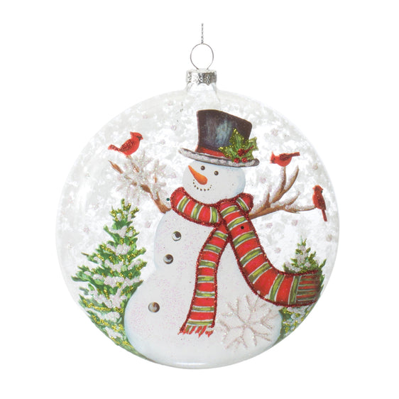 Glass Snowman Ball Ornament, Set of 6