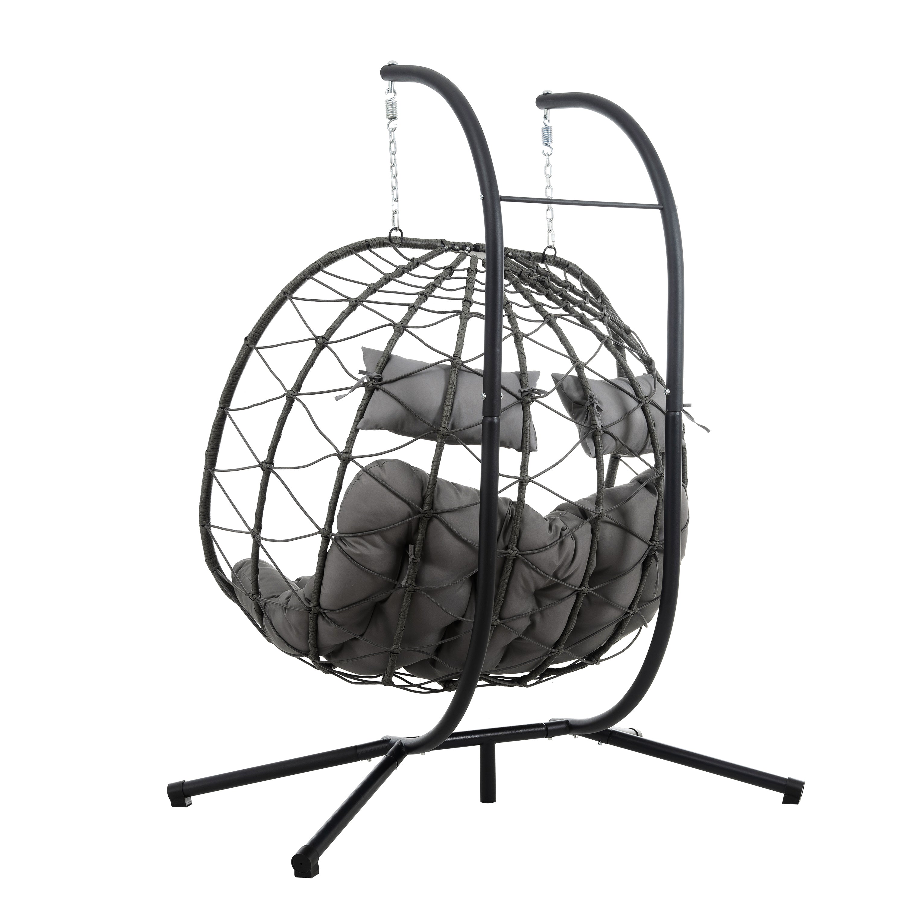 2-Person Swinging Egg Chair with Stand