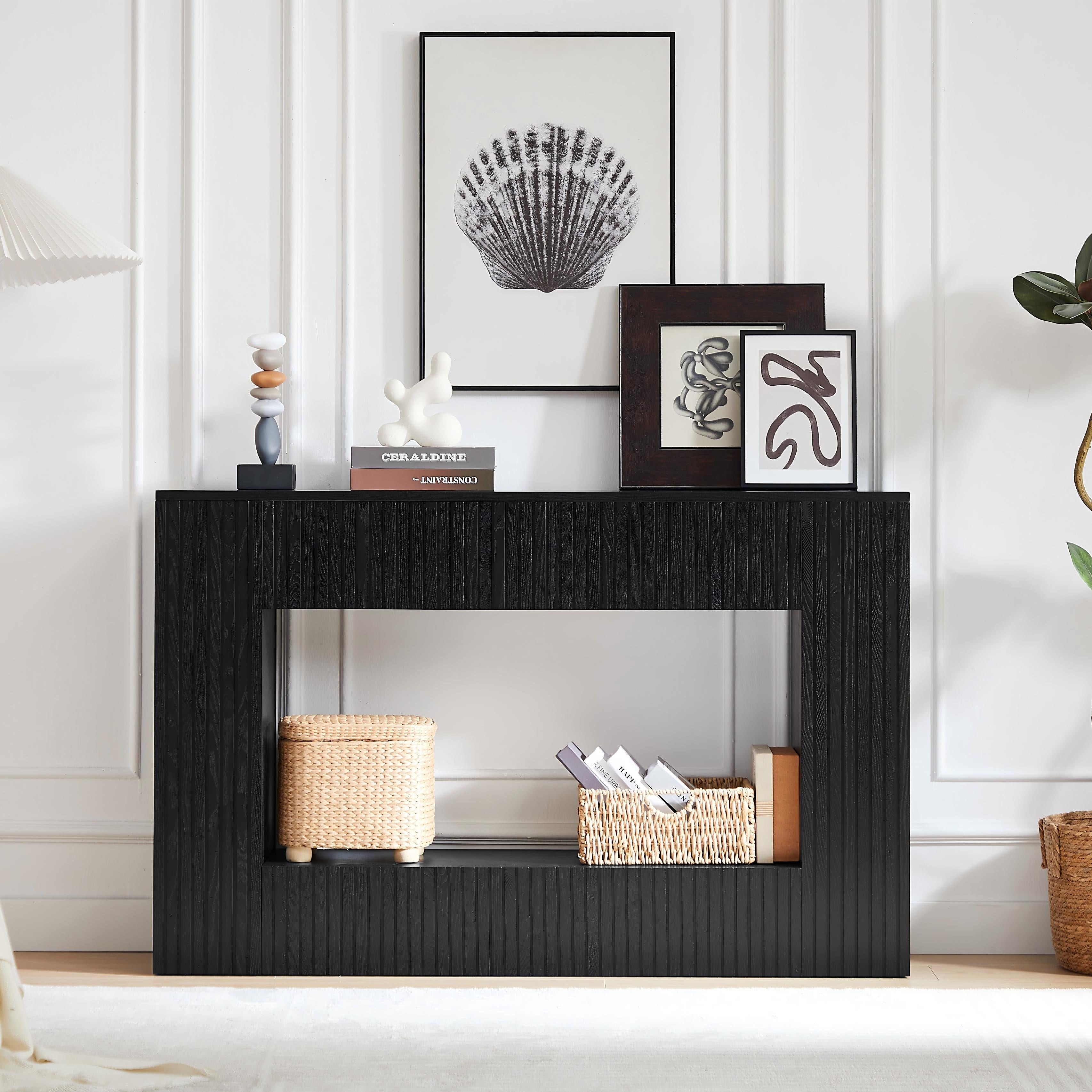 55" Modern Fluted Console Table