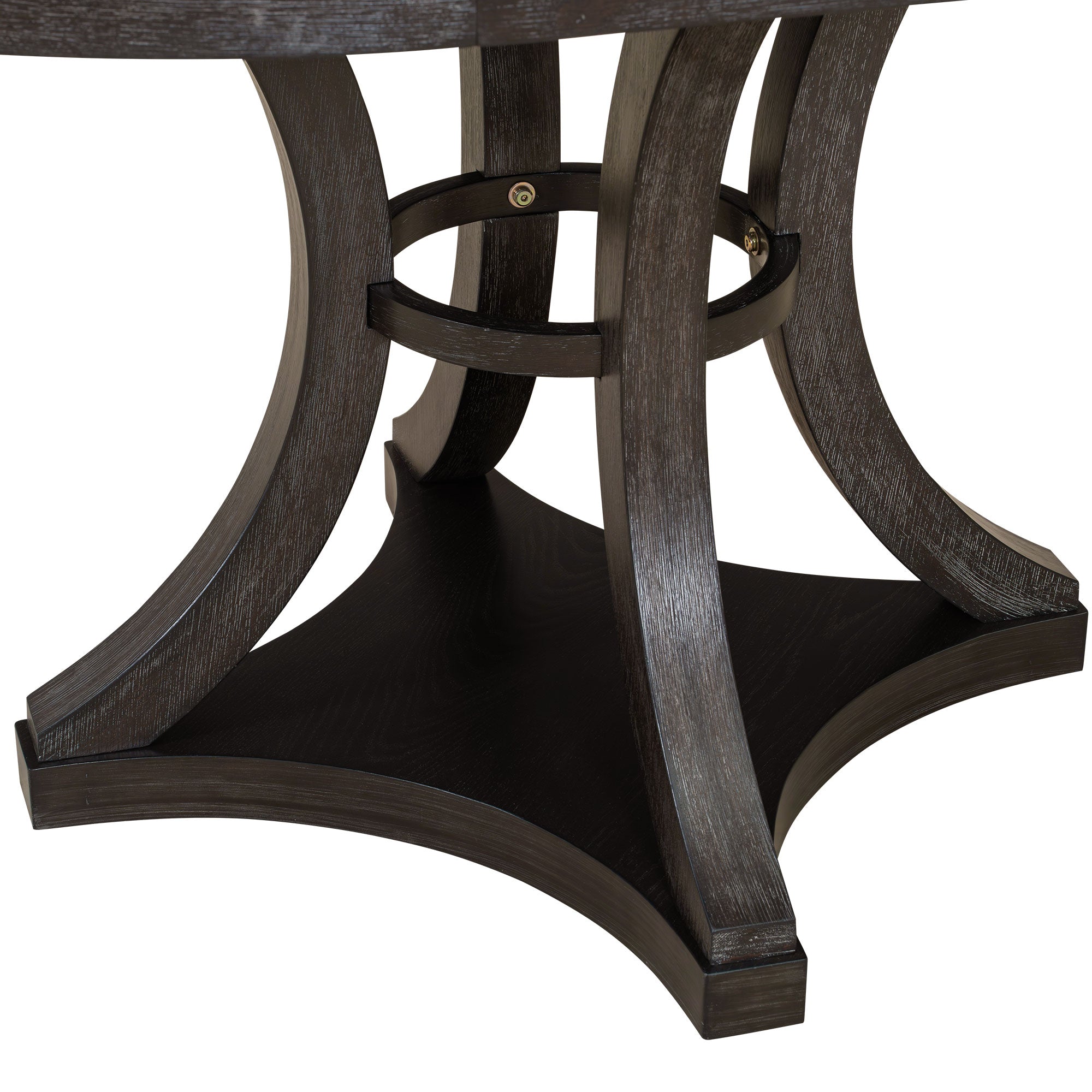 Retro Round Dining Table Set with Extendable Round Table and 4 Upholstered Chairs