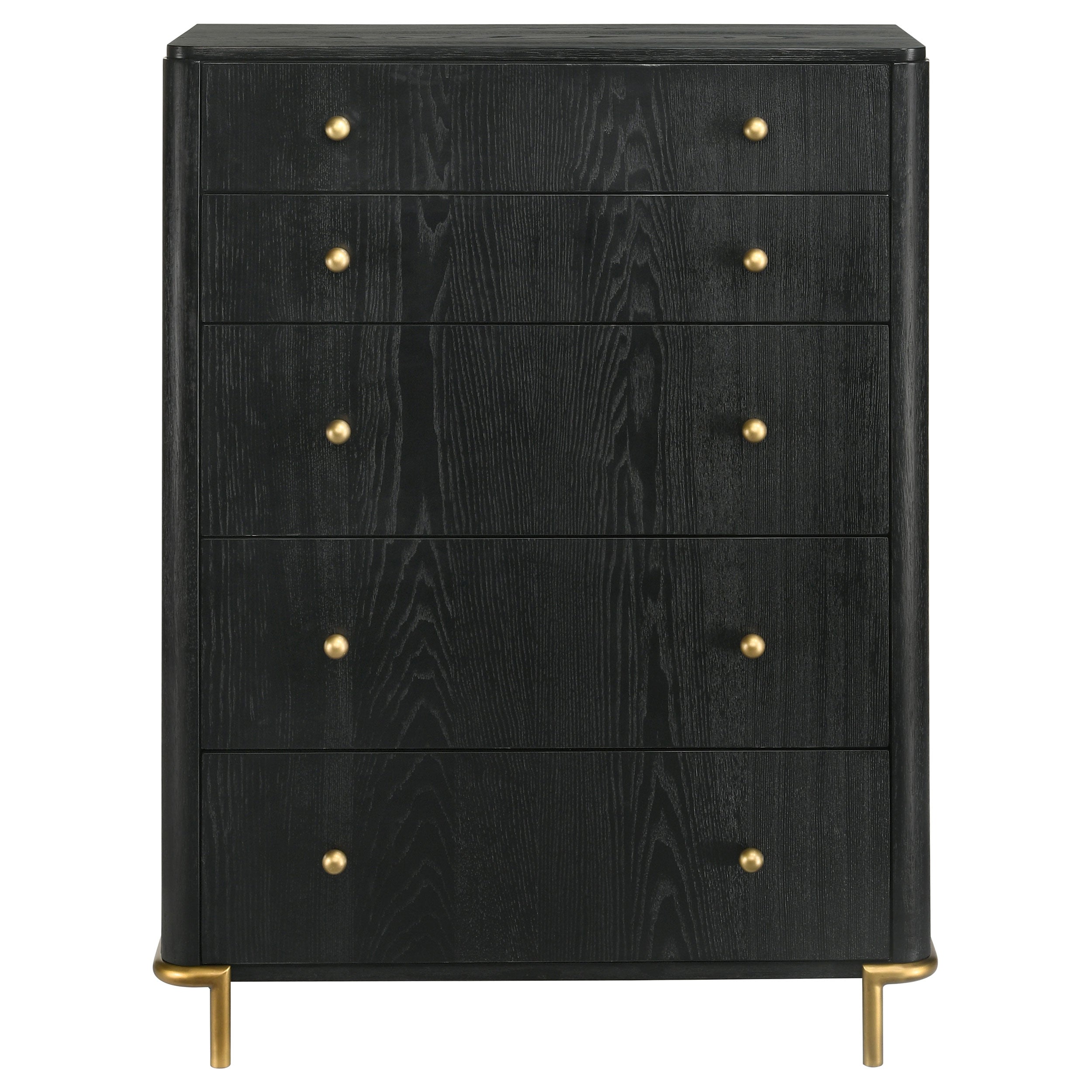 Anser Black 5-Drawer Chest