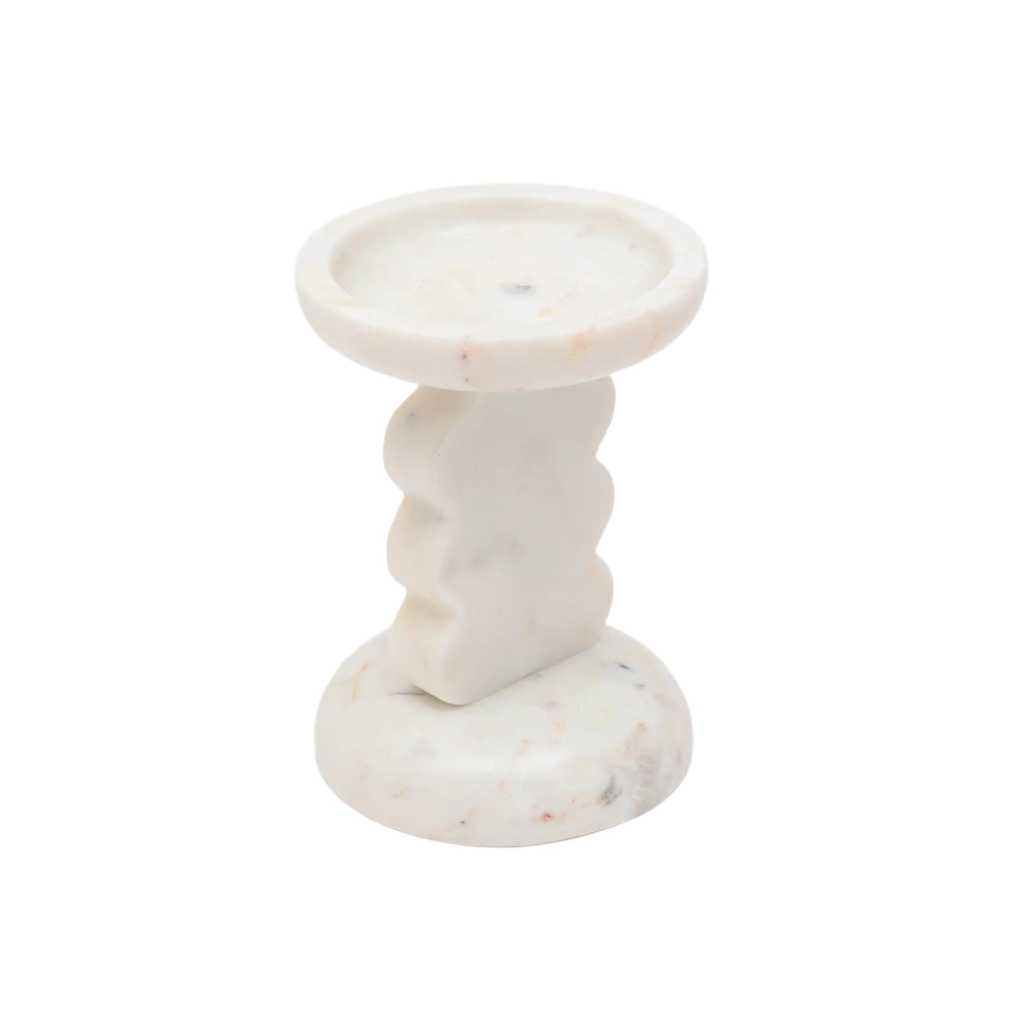 Scalloped Marble Candle Holder