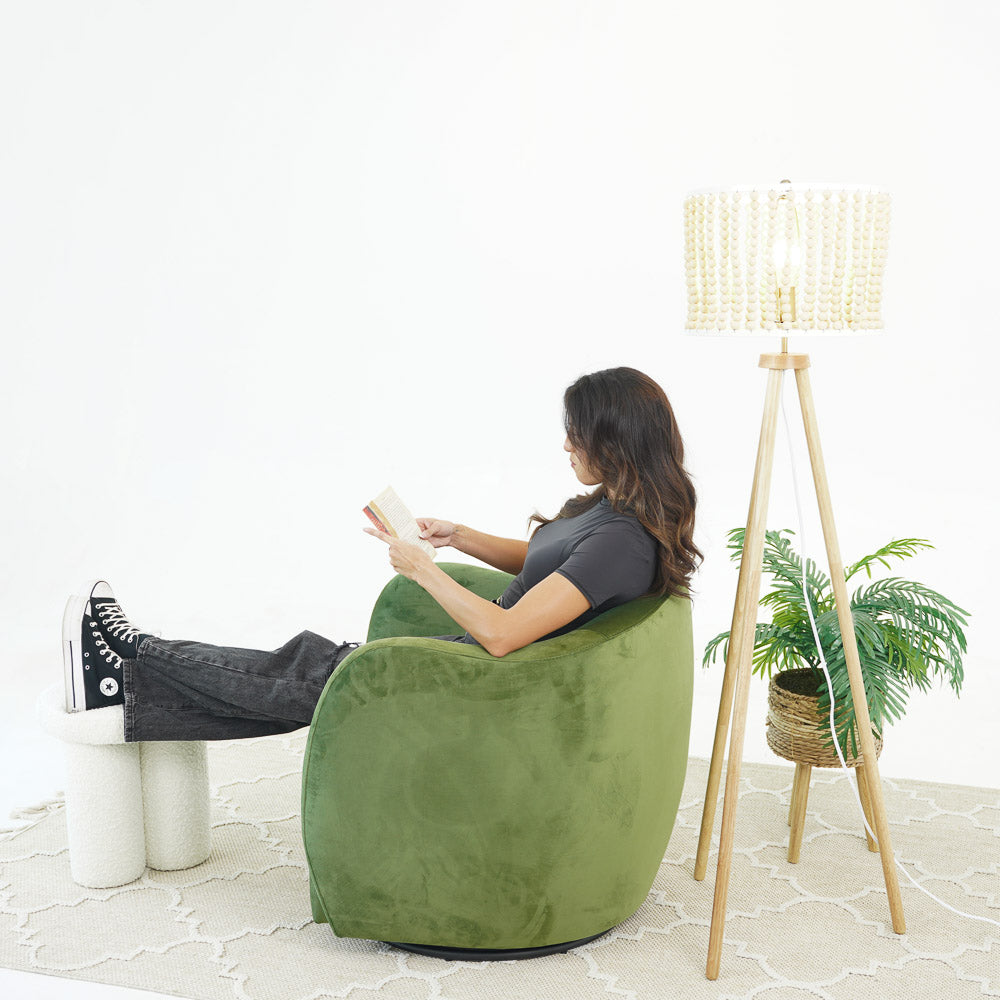 Renee Velvet Swivel Chair