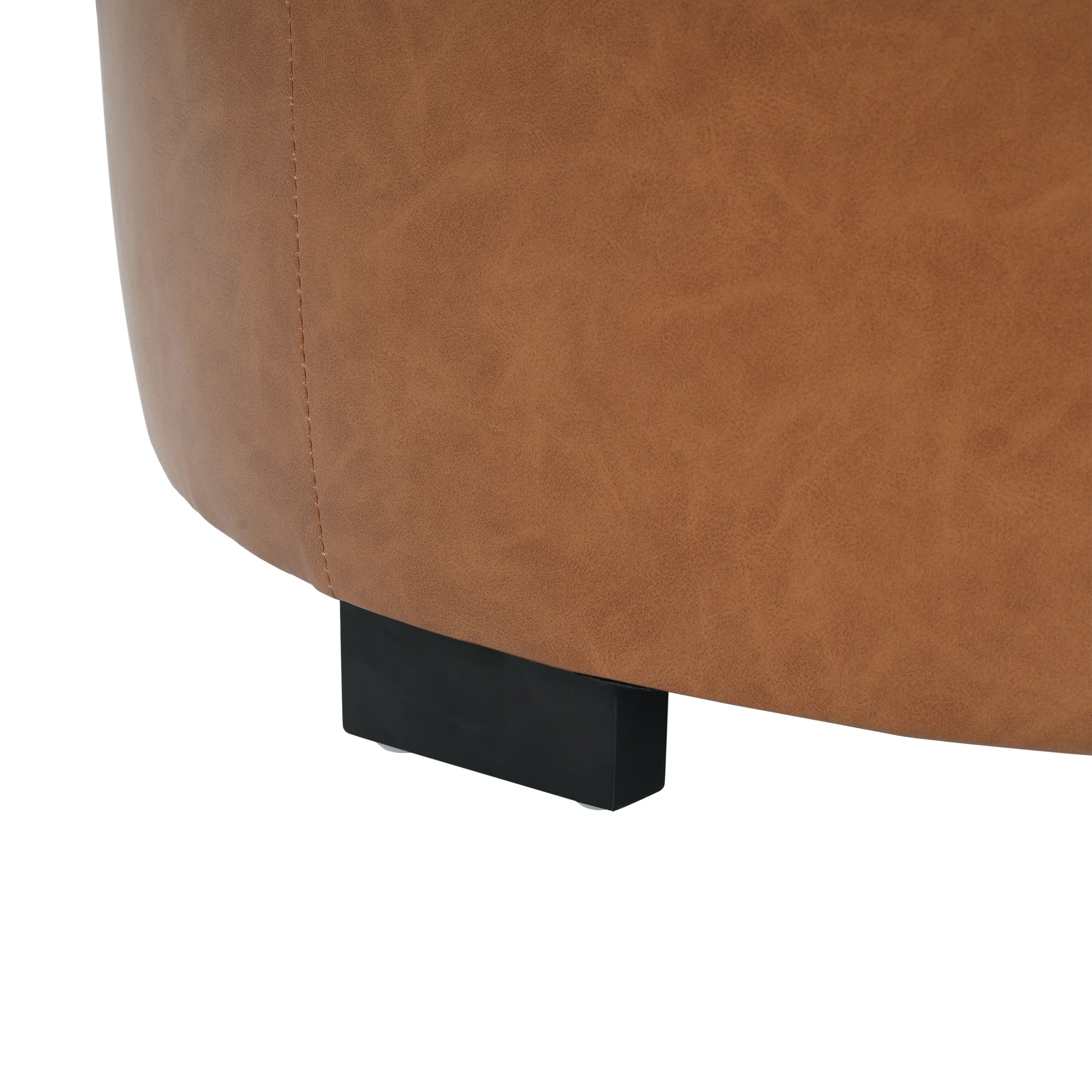 Upholstered Button Tufted Round Ottoman