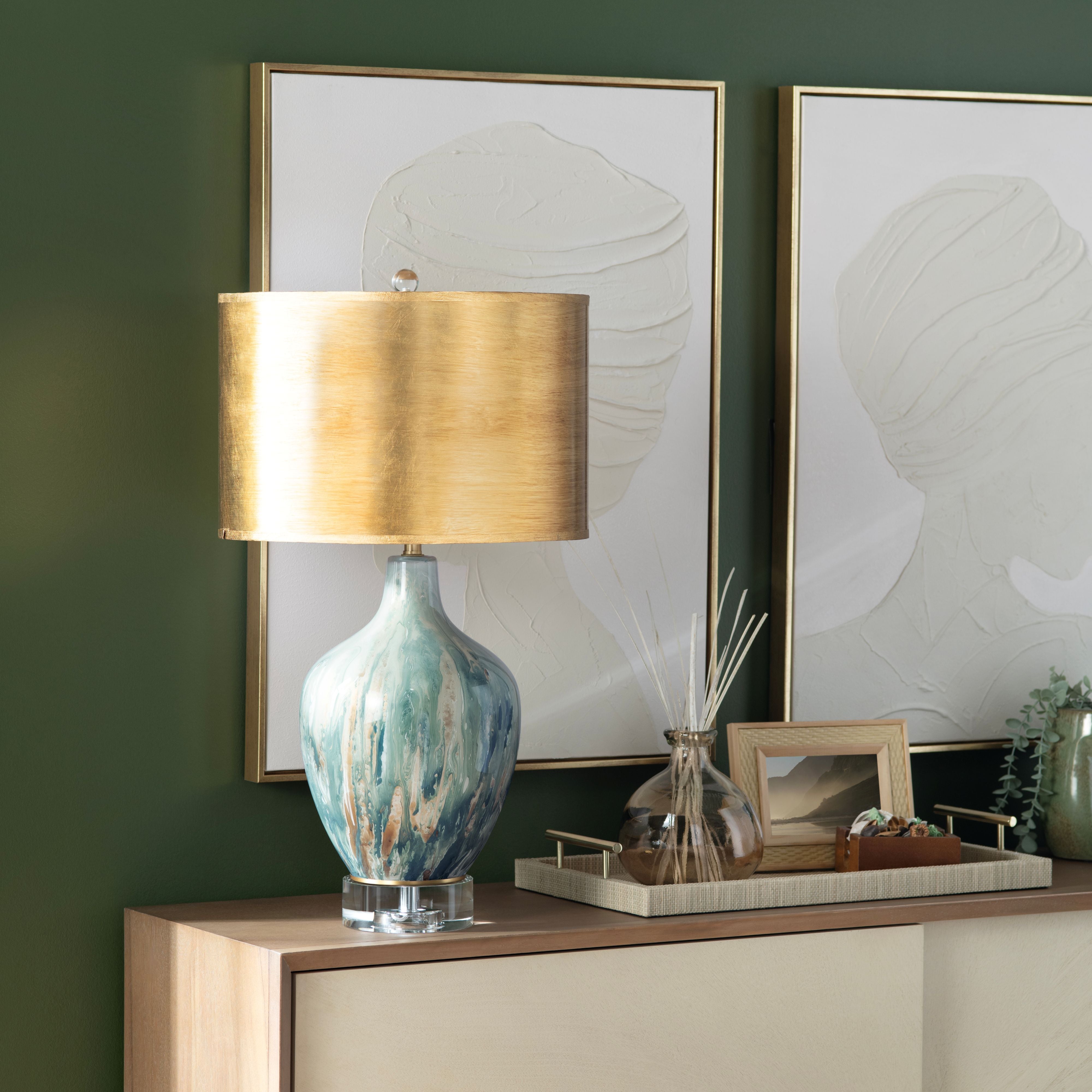 Glass Table Lamp With Shade