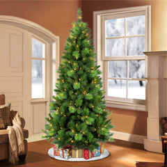 6.5 ft Slim Aspen Fir Artificial Christmas Tree with Metal Stand