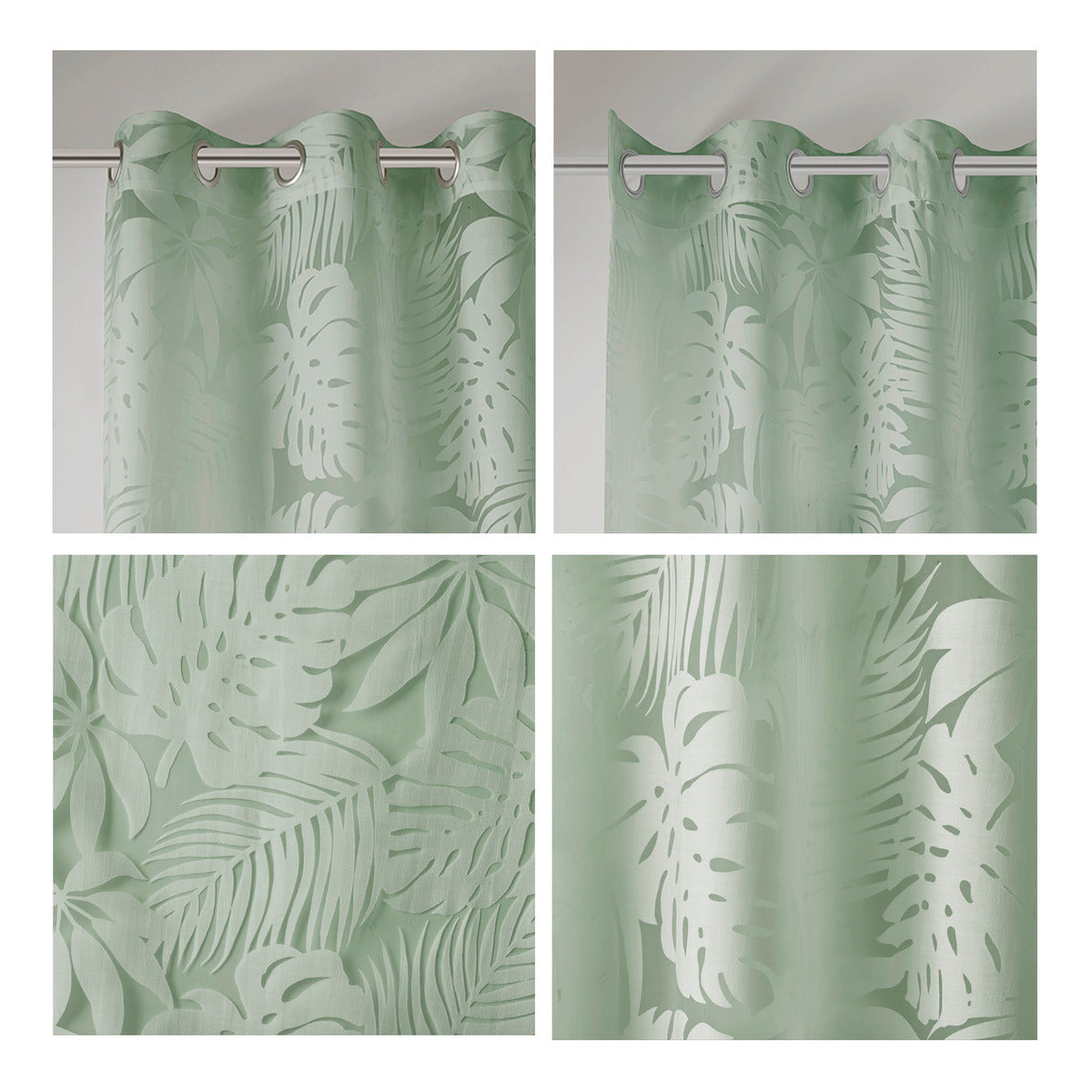 Palm Leaf Burnout Window Sheer
