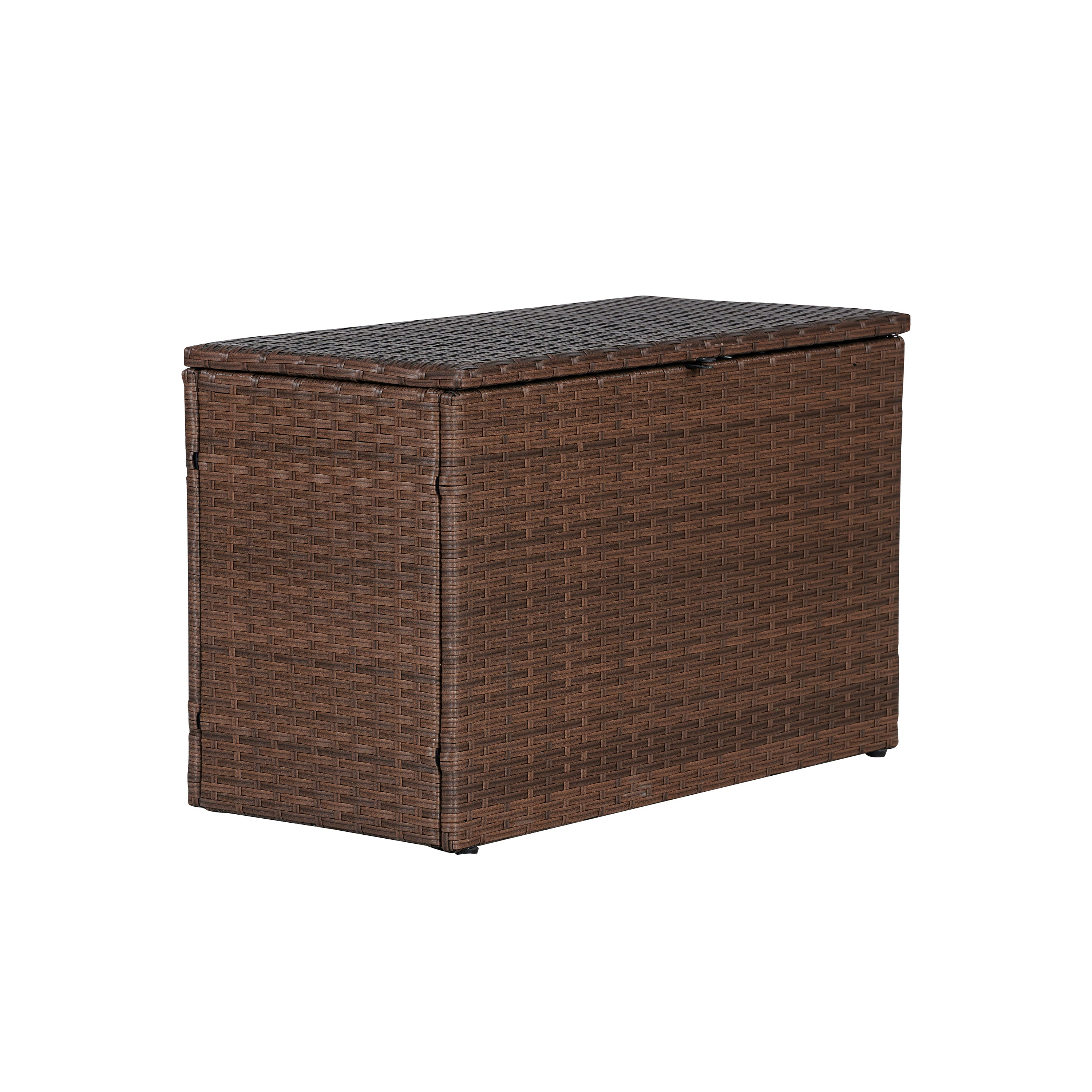Nino Modern Minimalist Outdoor Faux Wicker Deck and Patio Storage Box