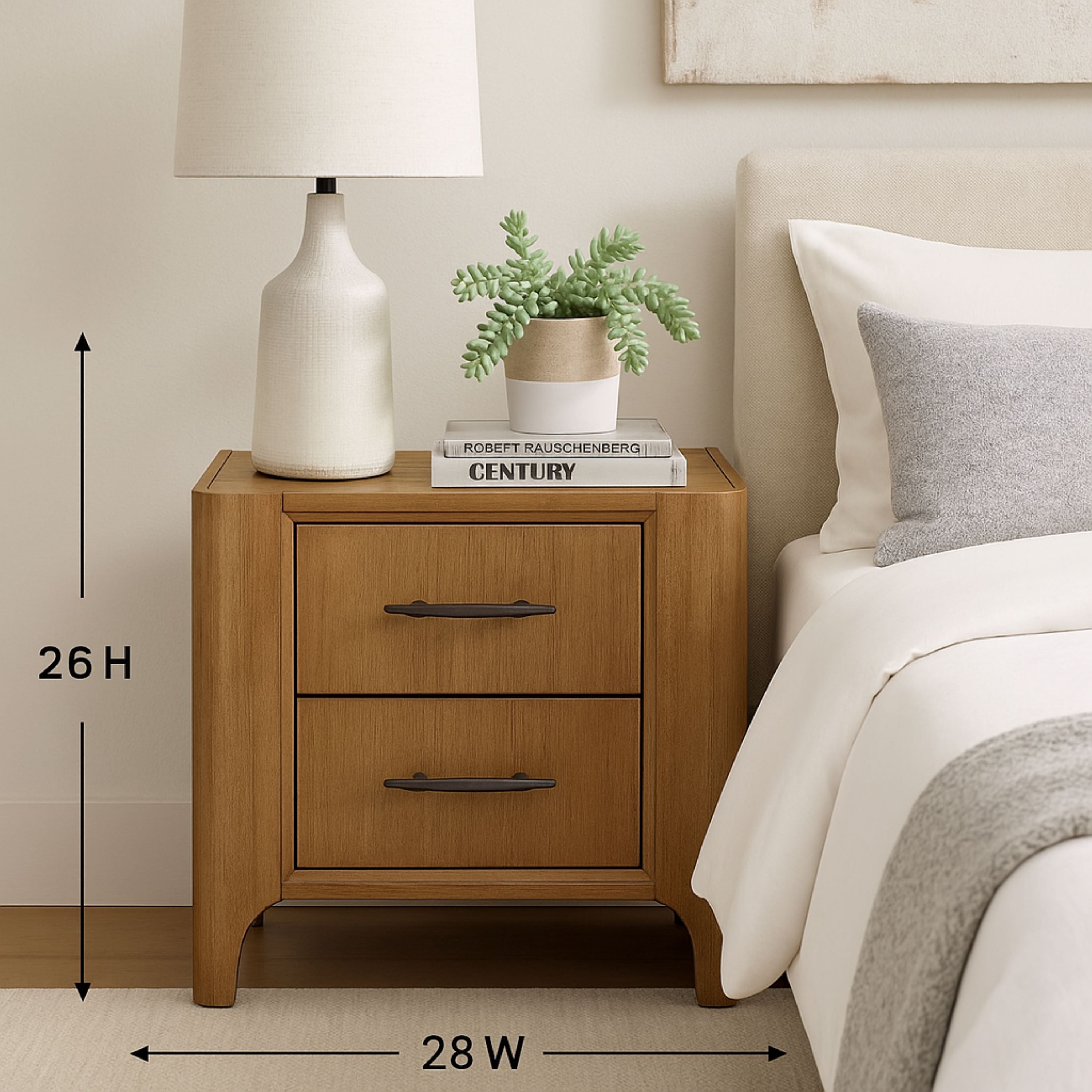Eucalyptus 2-Drawer Nightstand