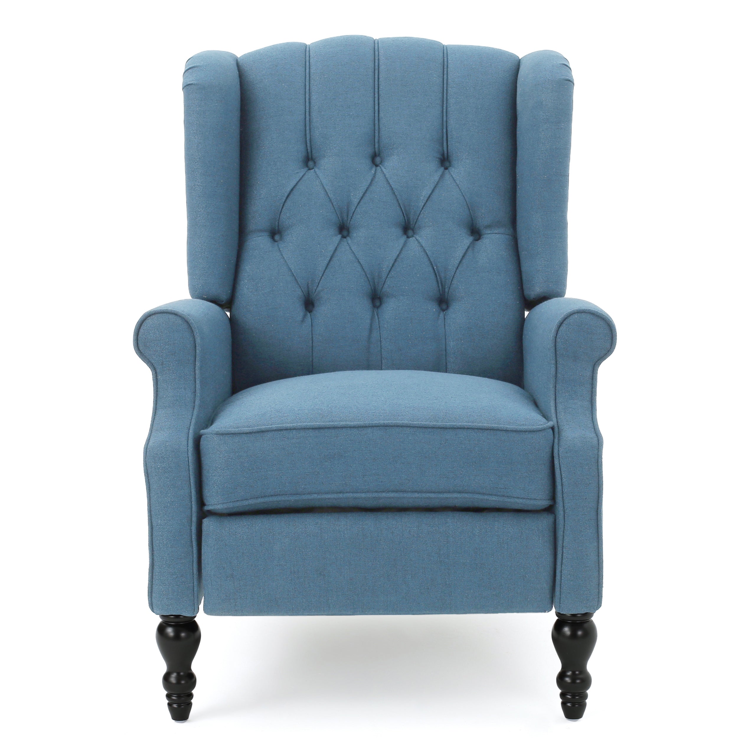 Contemporary Tufted Fabric Arm Chair Recliner with Wingback Design