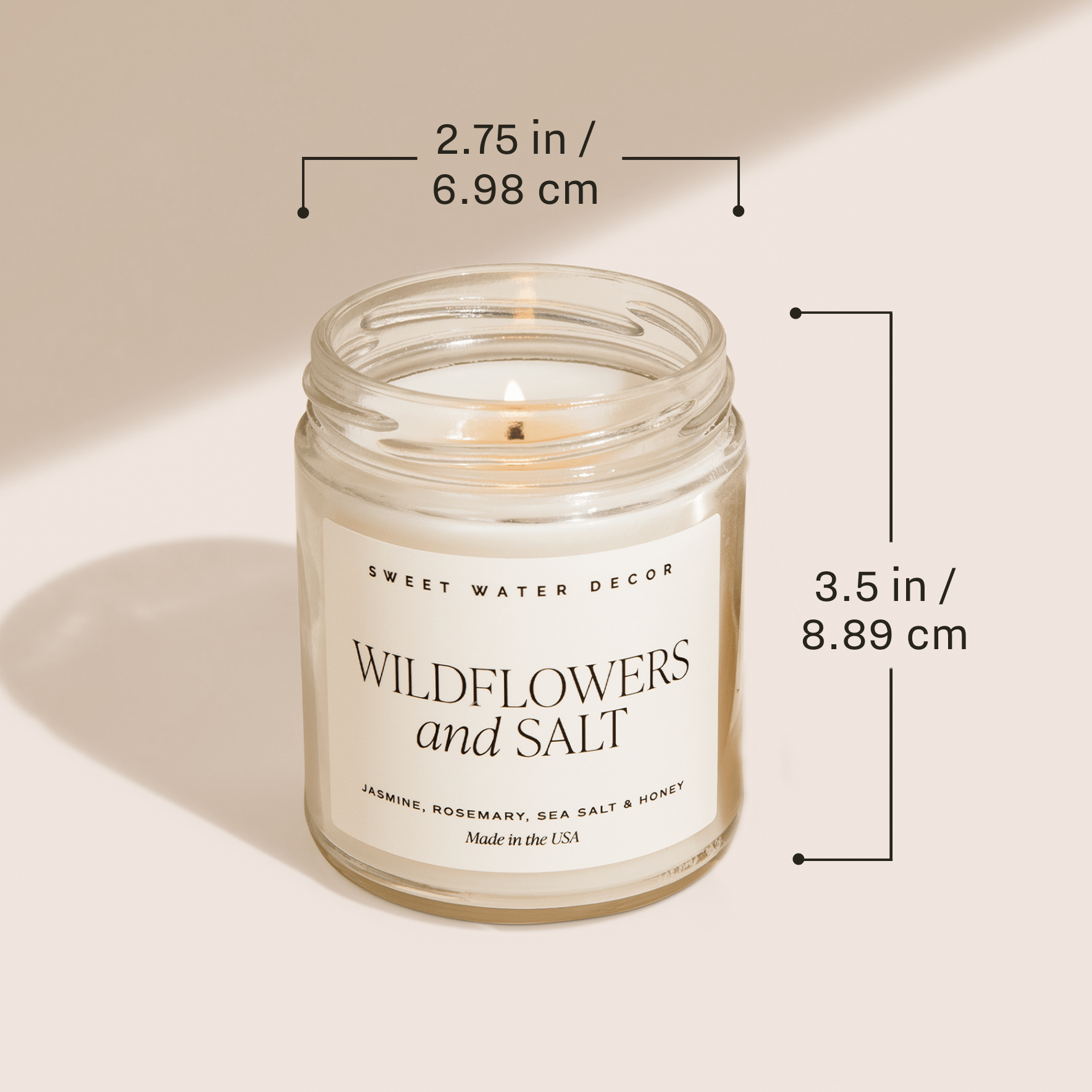 Coastal Lemon Soy Candle - Clear Patterned Jar - 9 oz