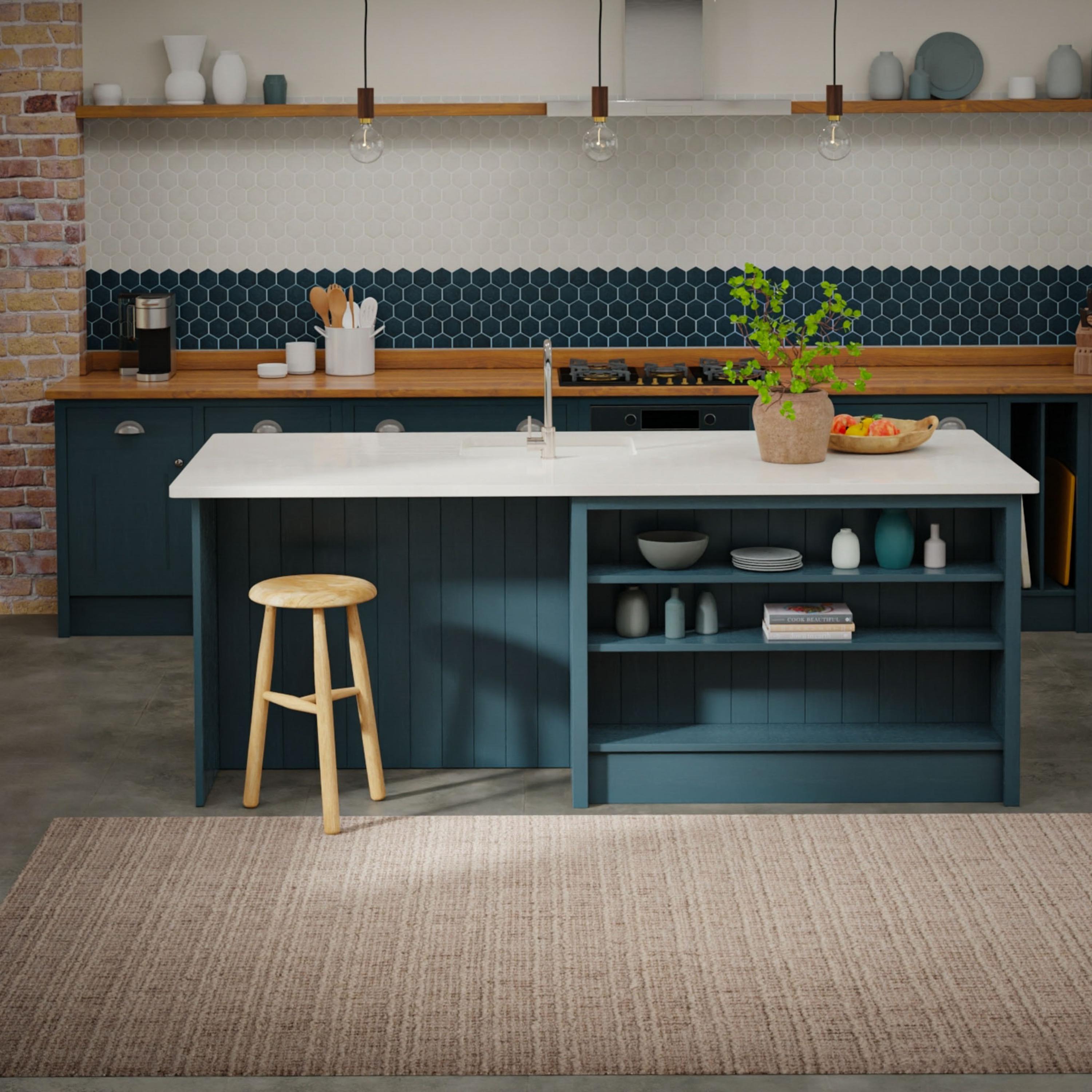 Textured Hand Tufted 100% Wool Geometric Area Rug