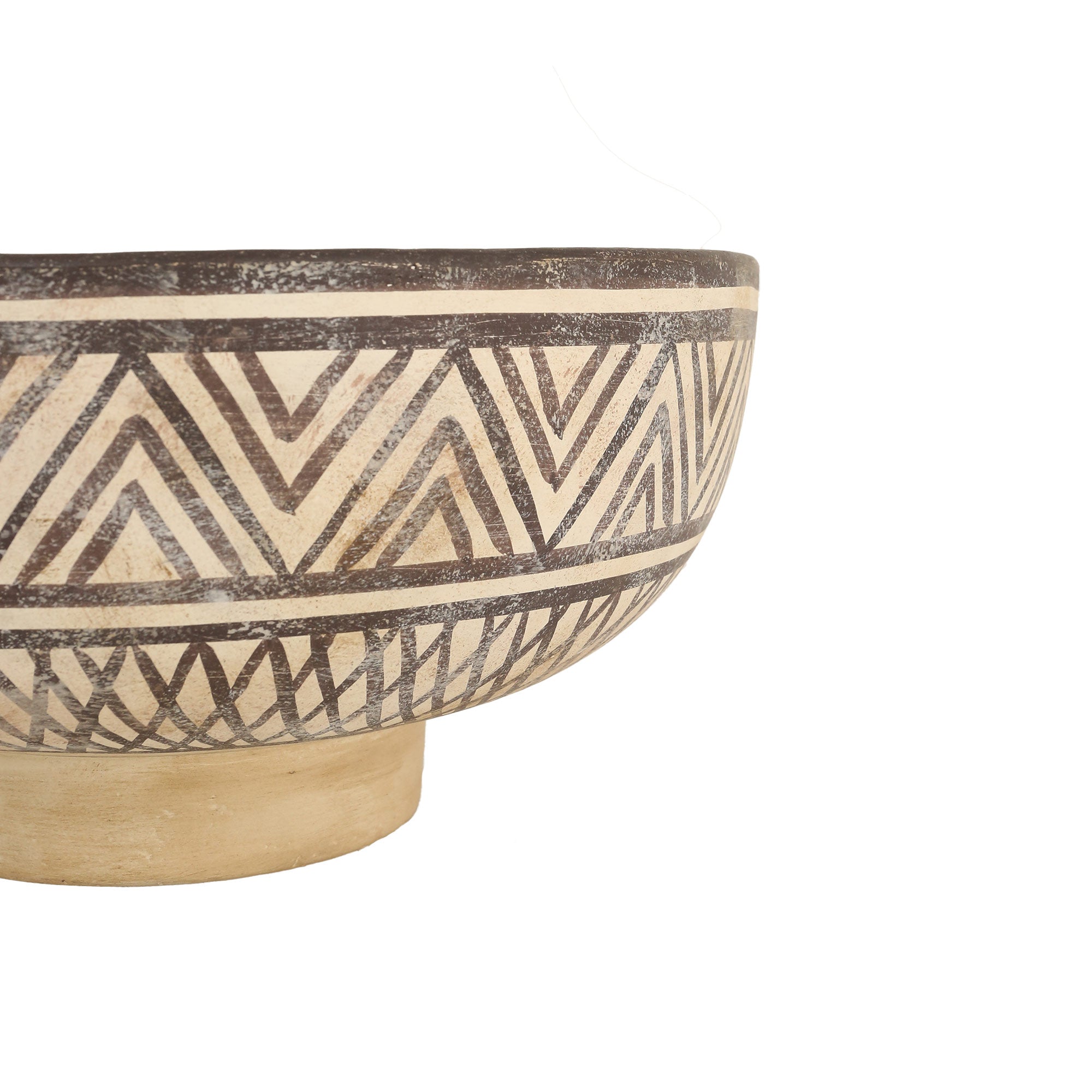 Terracotta Linear Abstract Decorative Bowl