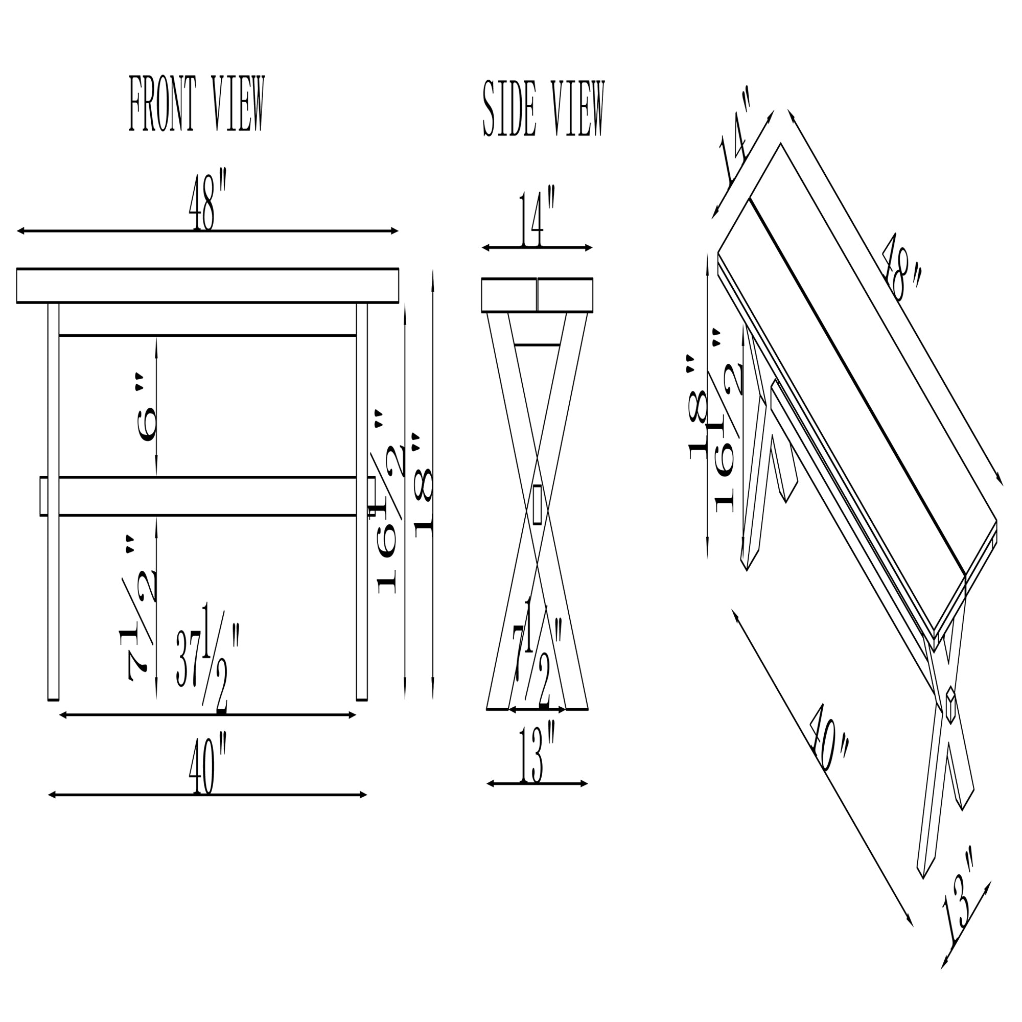 Chelsea 48" Dining Bench