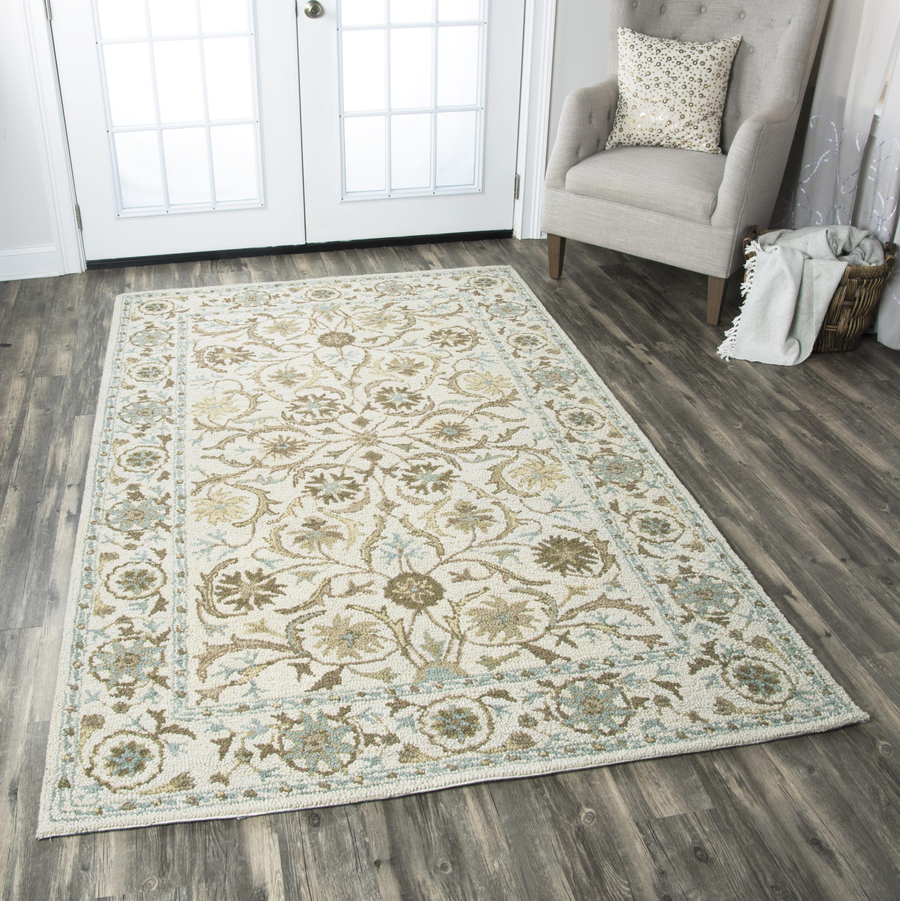 Hand Tufted 100% New Zealand Wool Floral/Medallion Rug