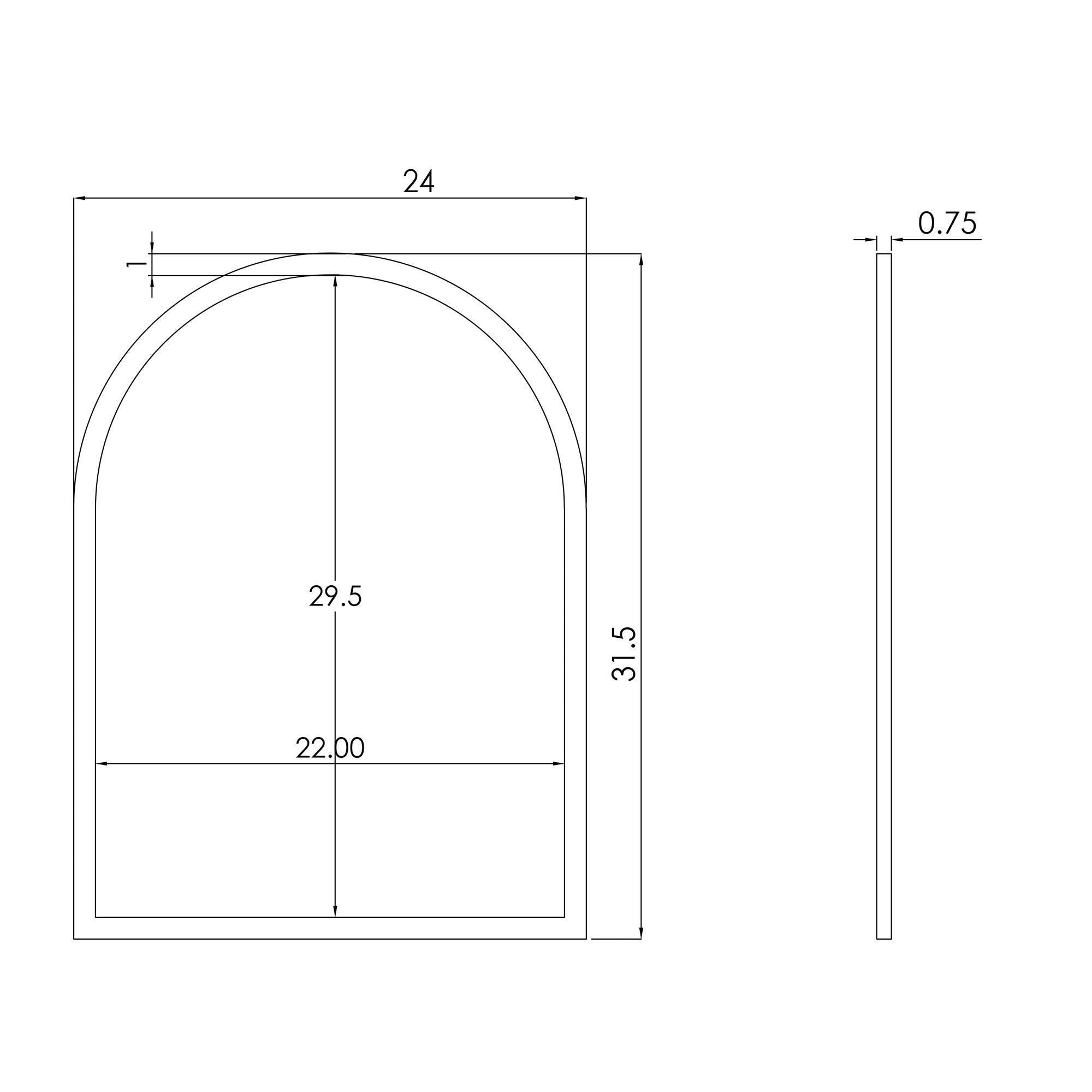 Hera Antiqued Metal Arch Mirror
