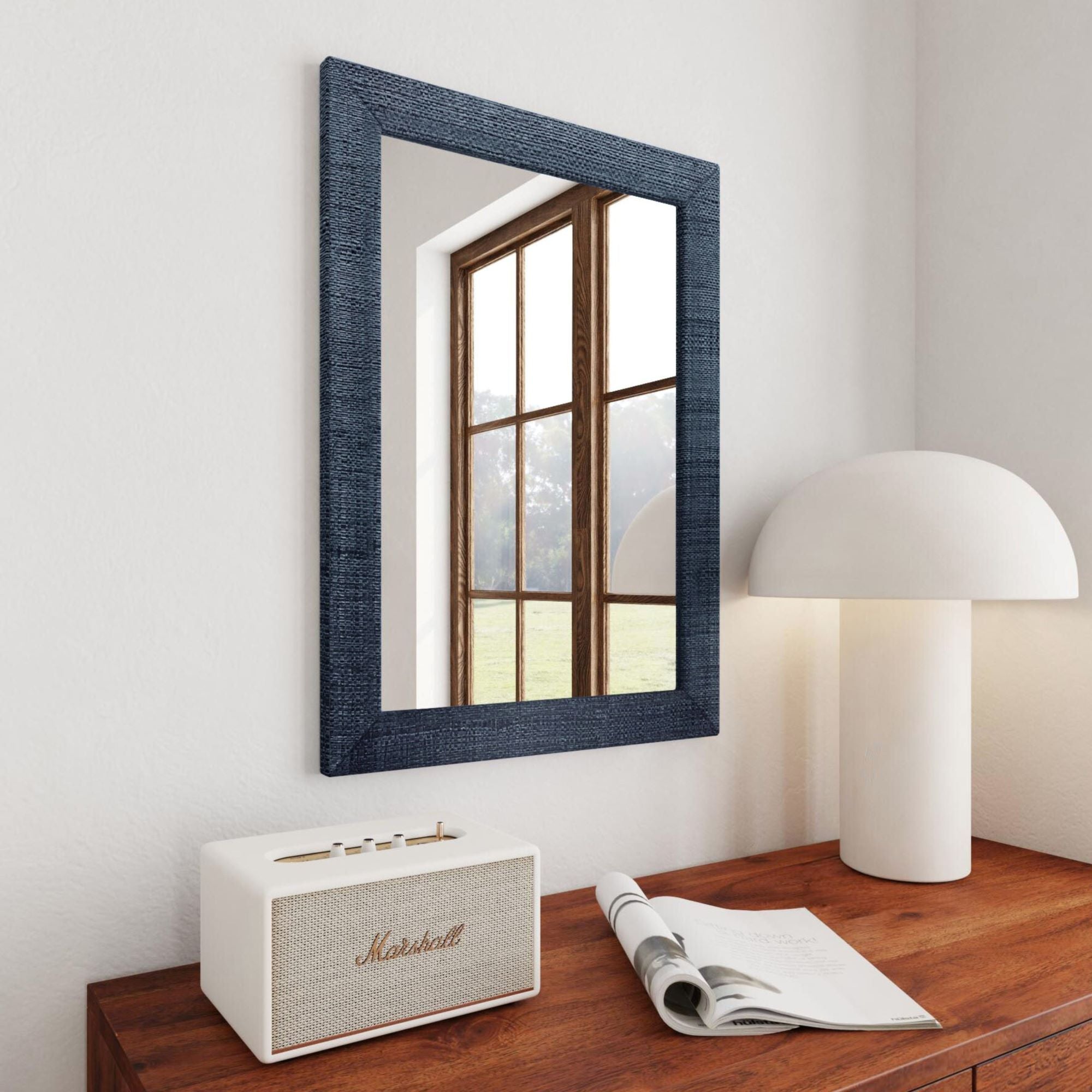 Gia Raffia Wrapped Mirror
