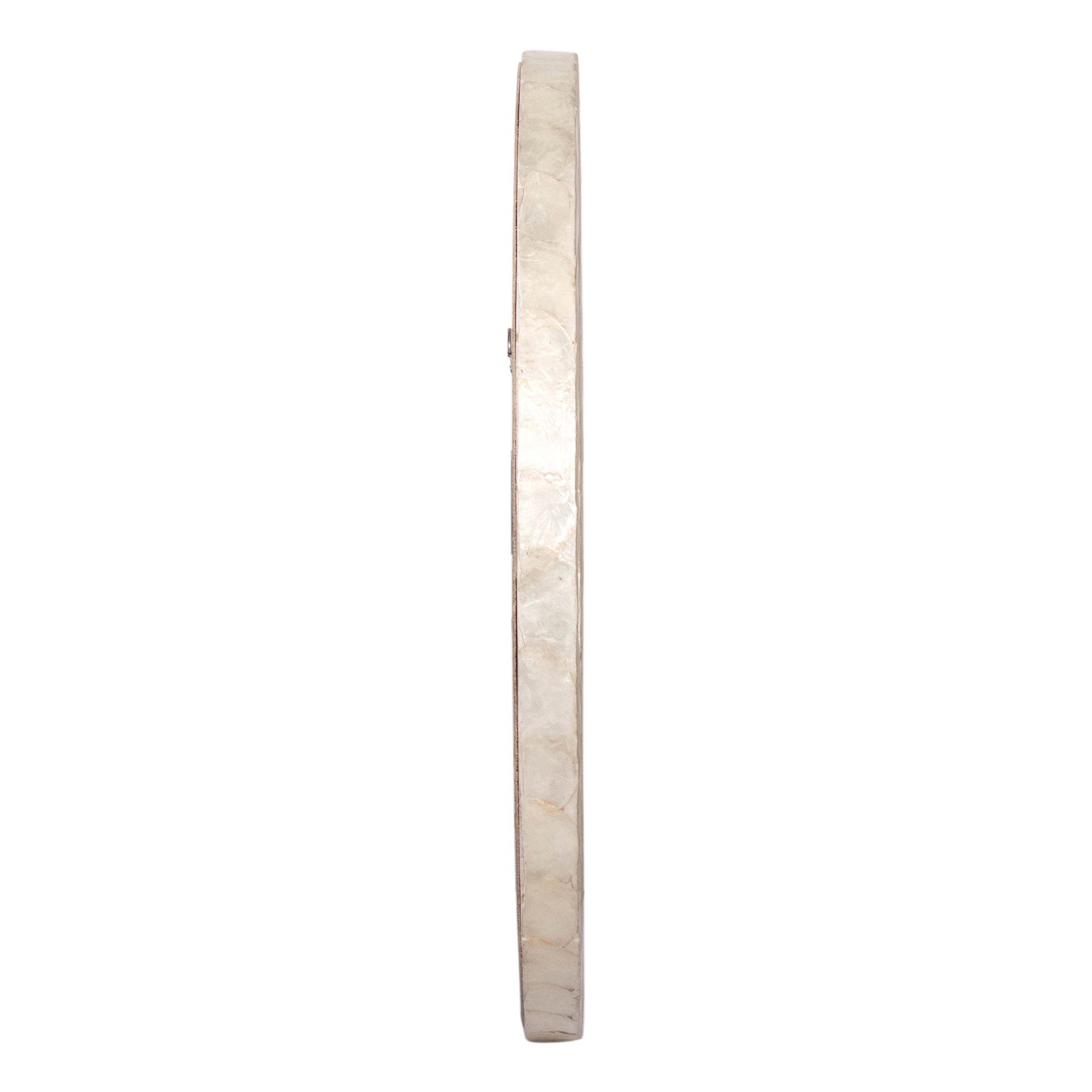 Round 27" Wide Natural Capiz Shell Frame Mirror