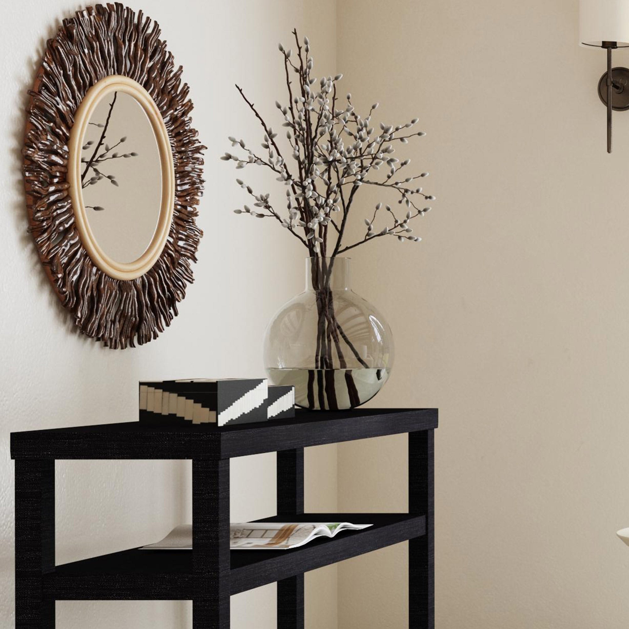 Hapsala Rattan Round Starburst Mirror