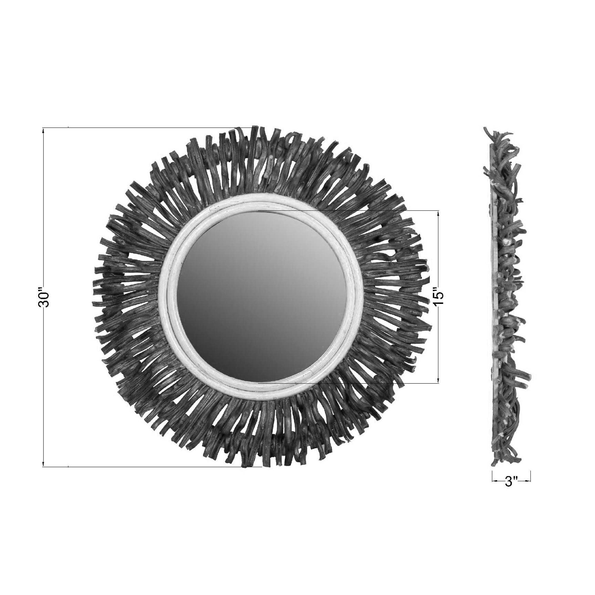 Hapsala Rattan Round Starburst Mirror