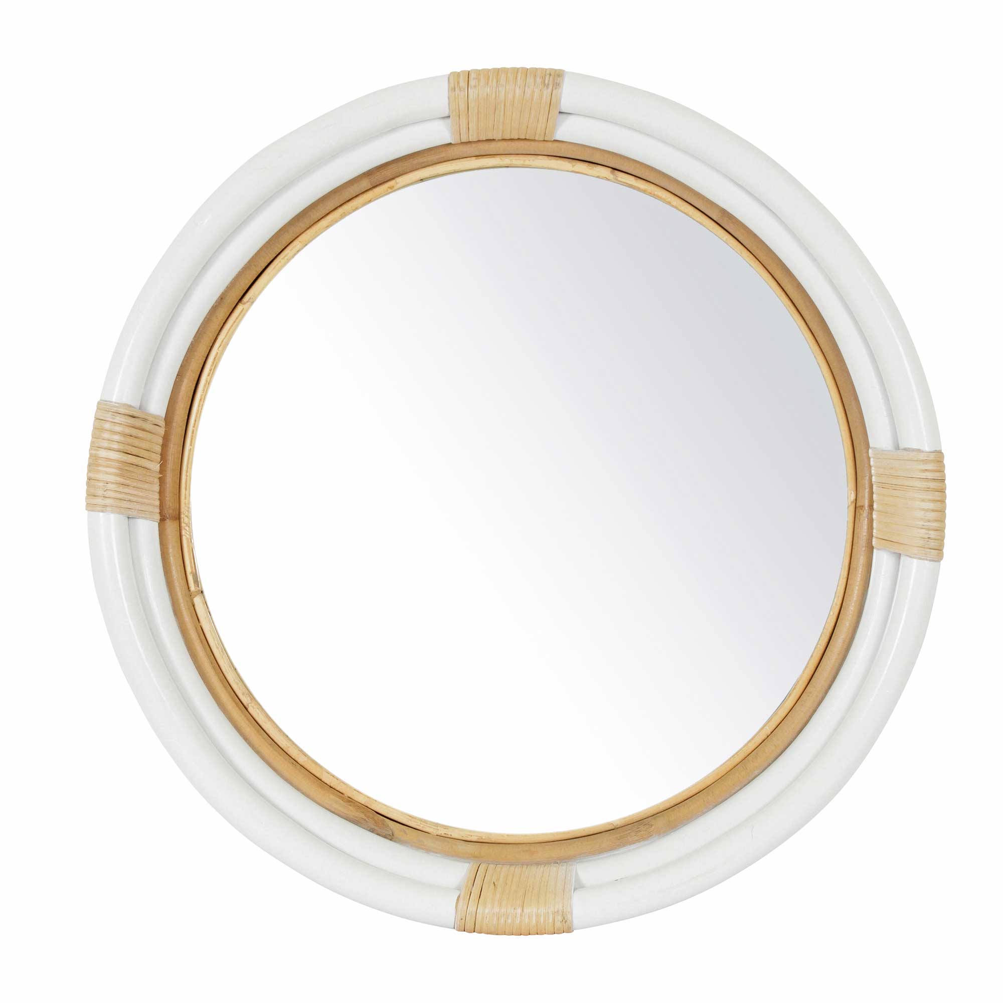 Round 24" Wide Marina Rattan Mirror