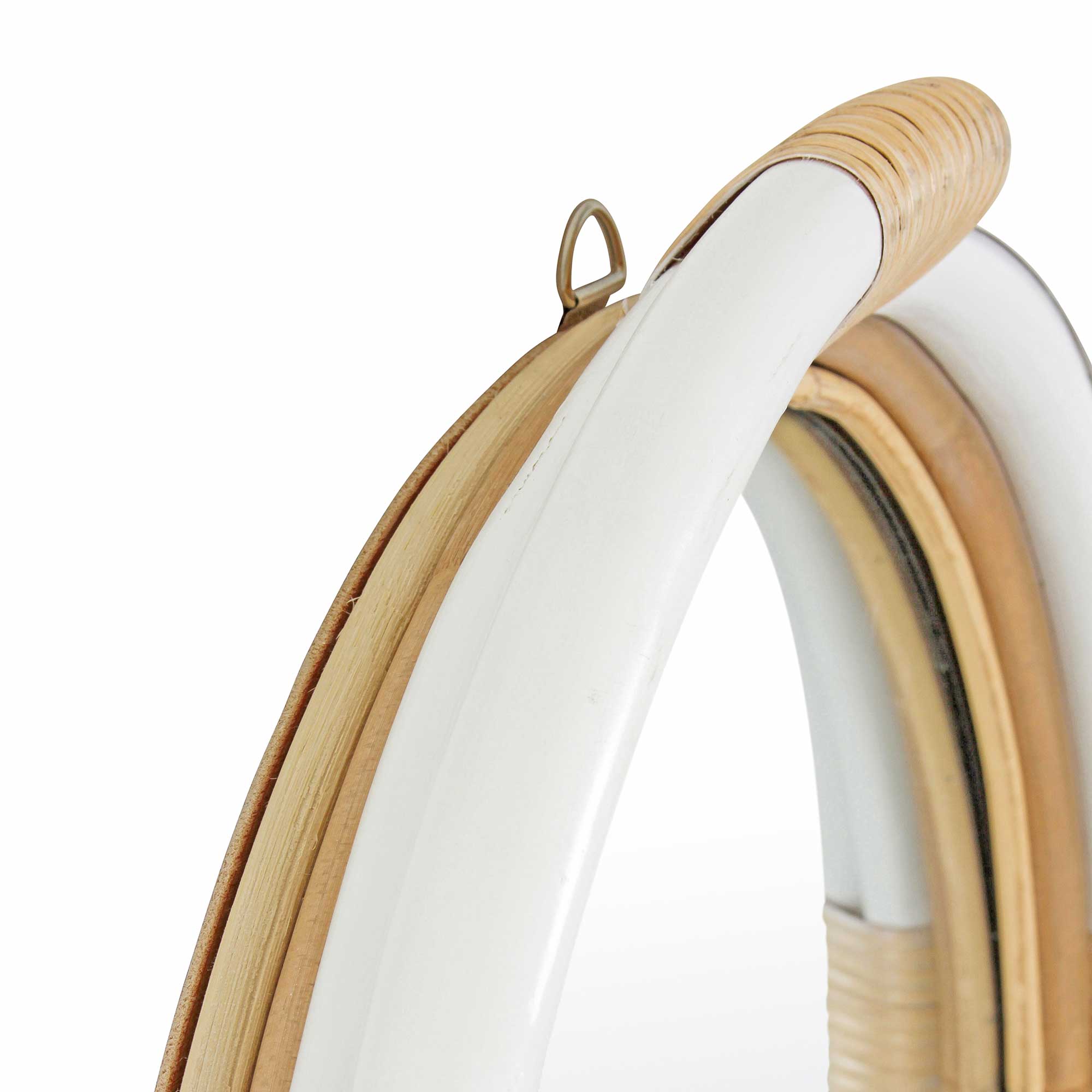 Round 24" Wide Marina Rattan Mirror