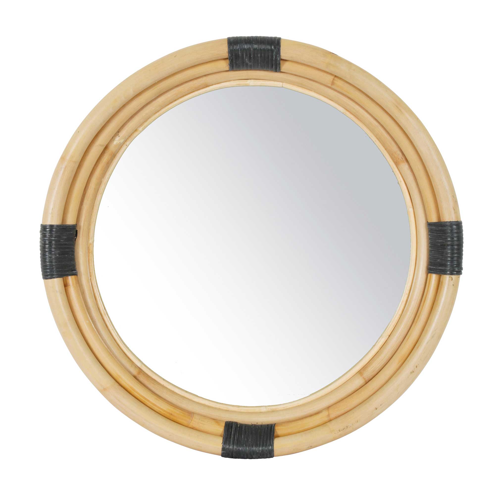 Round 24" Wide Marina Rattan Mirror