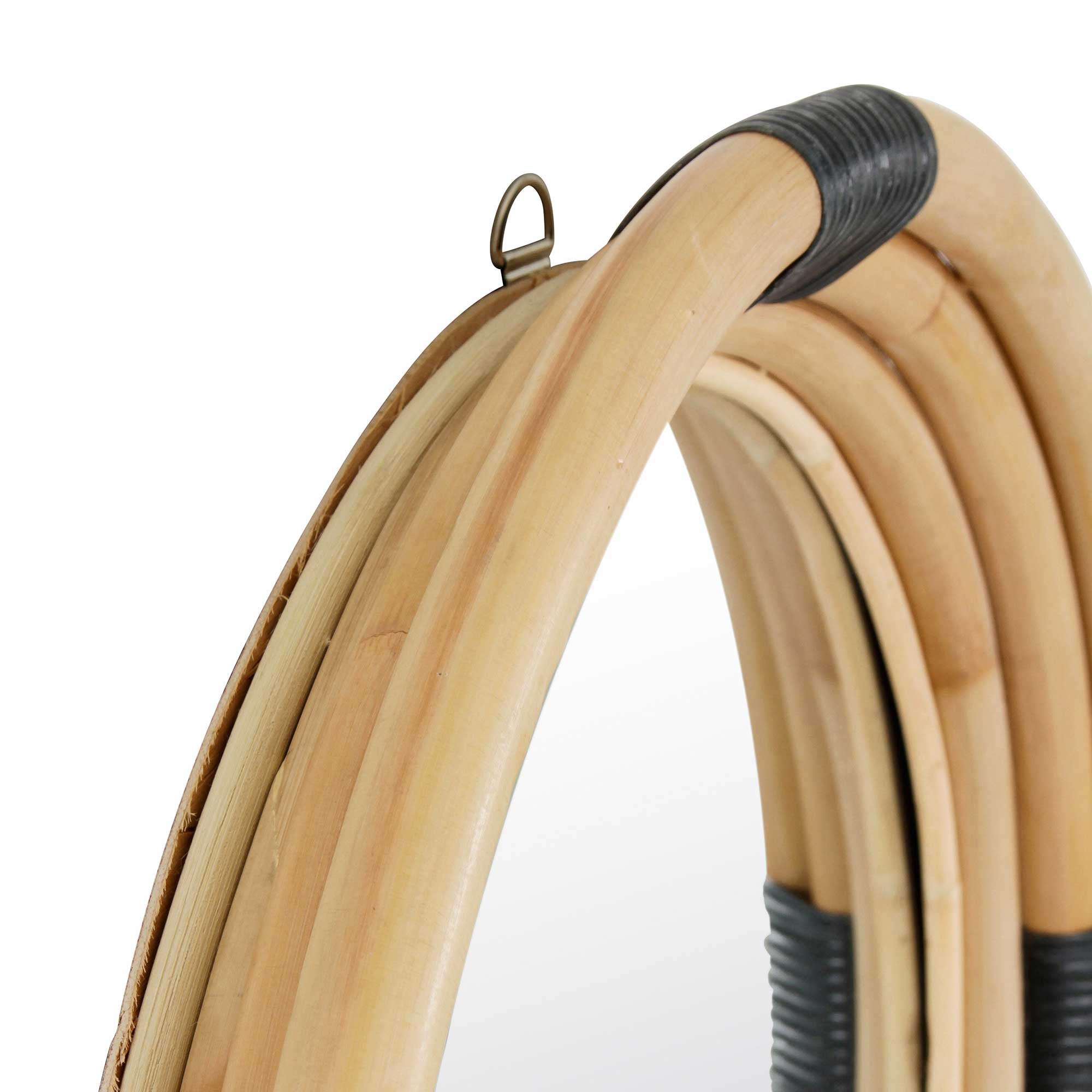 Round 24" Wide Marina Rattan Mirror