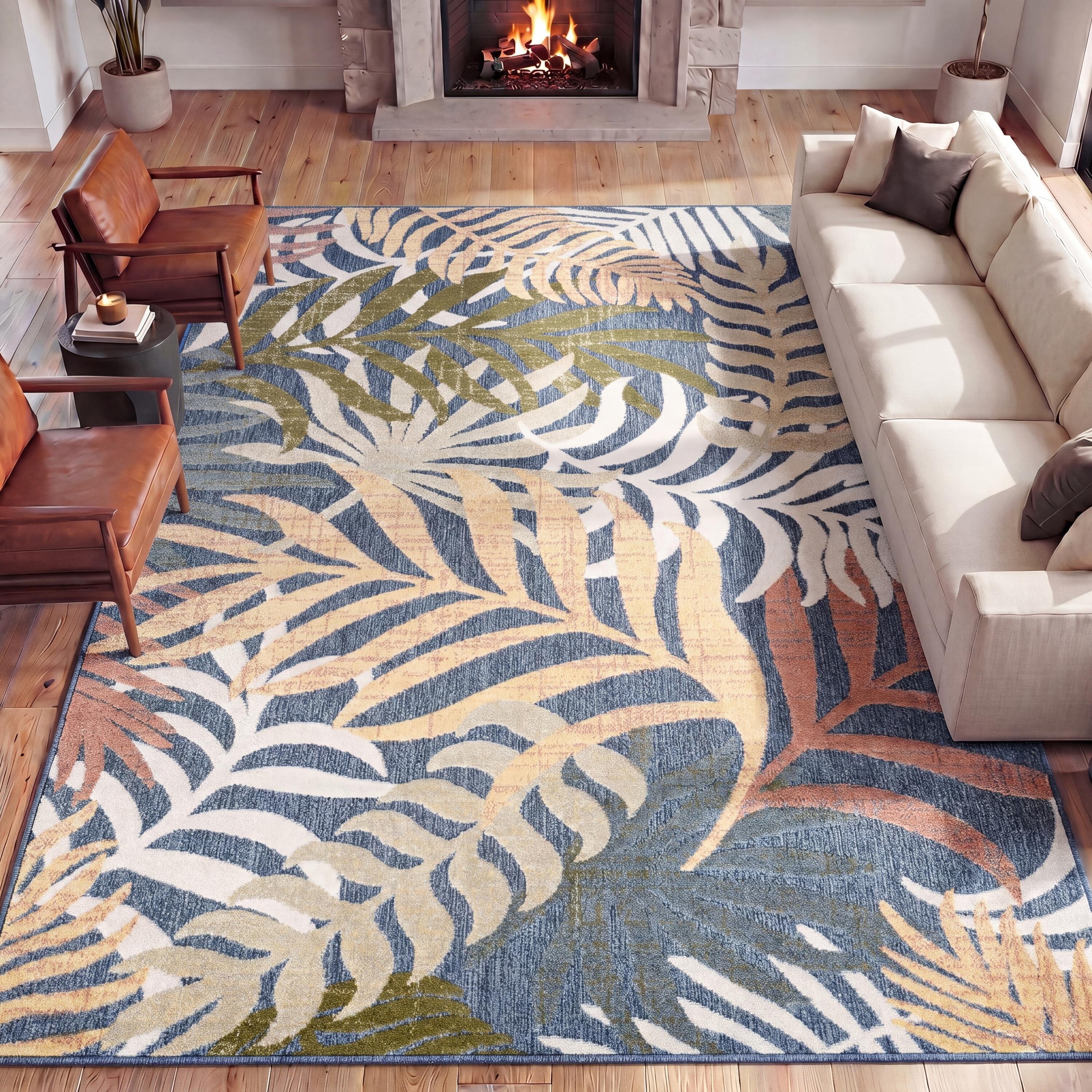 Tropics Palm Leaves II Indoor/Outdoor Rug