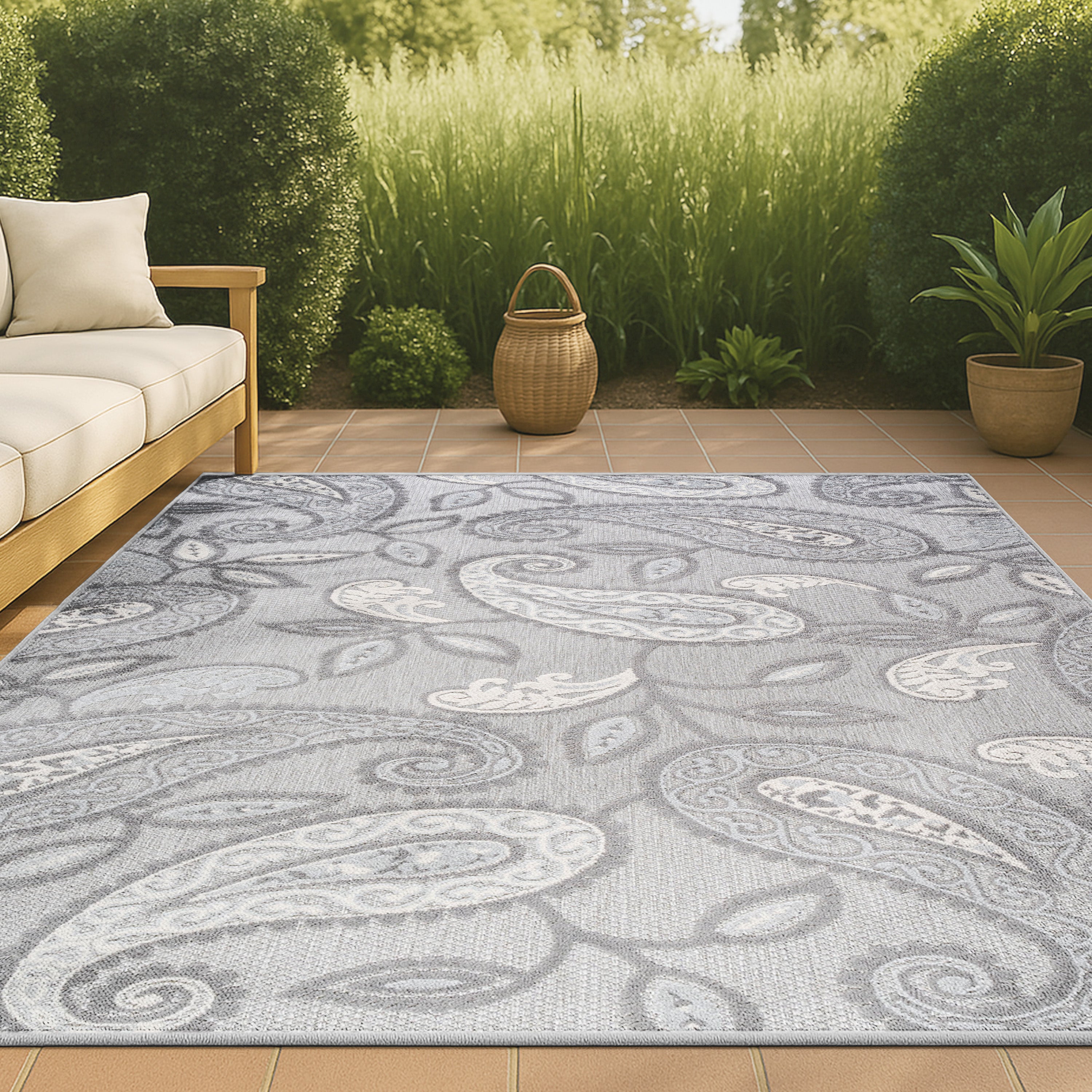 Julien Paisley High-Low Indoor/Outdoor Area Rug