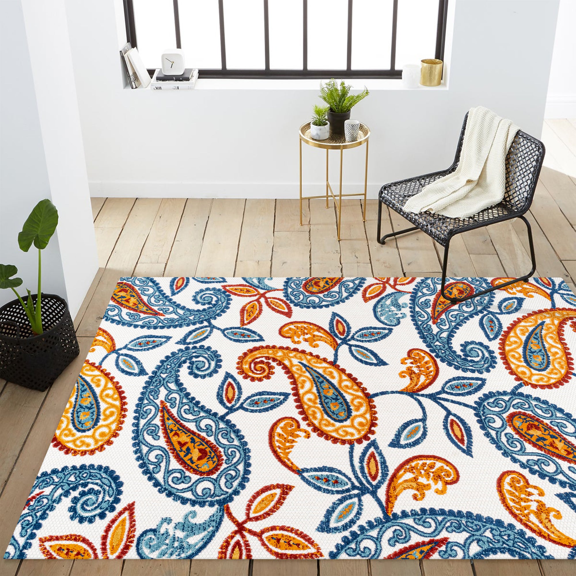 Julien Paisley High-Low Indoor/Outdoor Area Rug