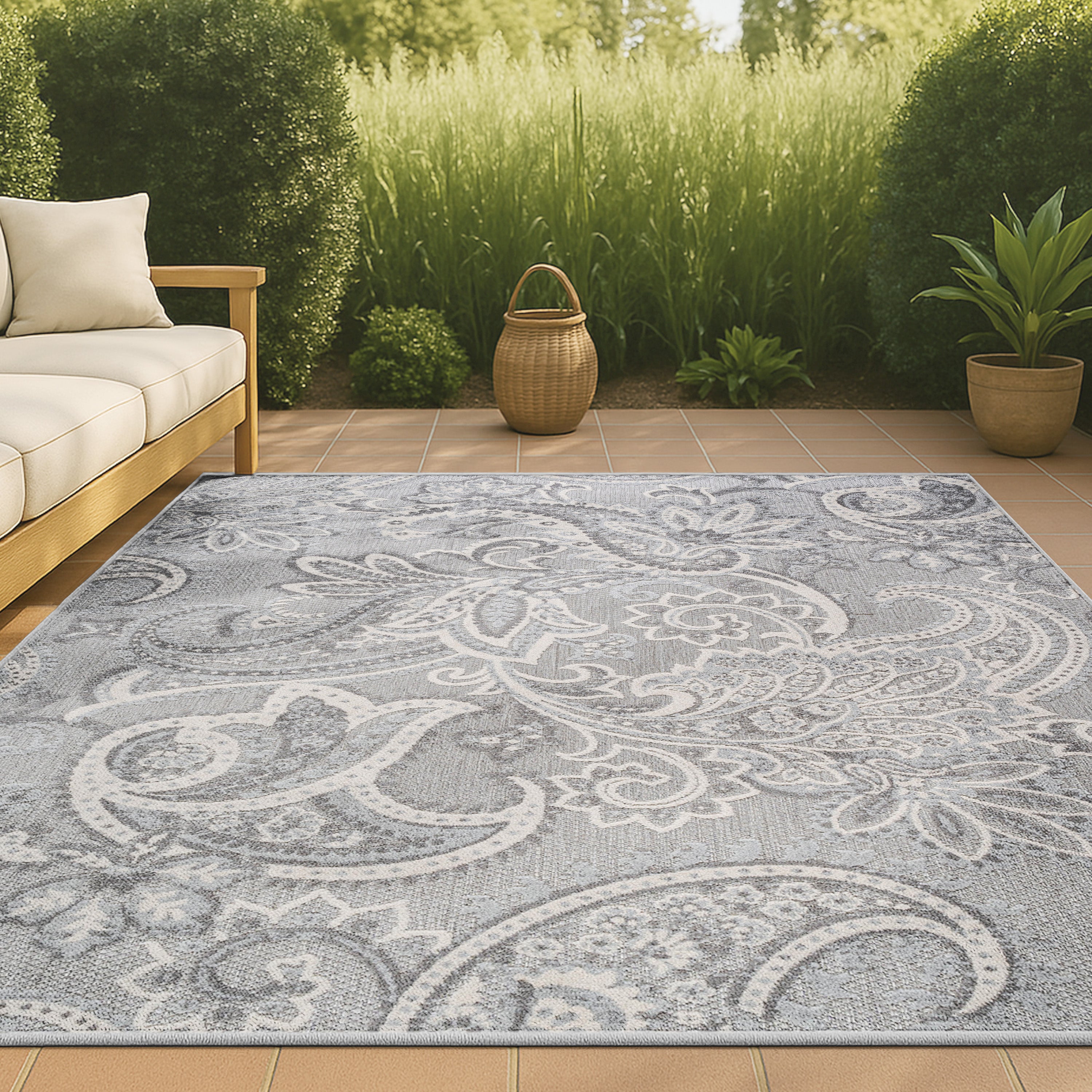 Gordes Paisley High-Low Indoor/Outdoor Area Rug