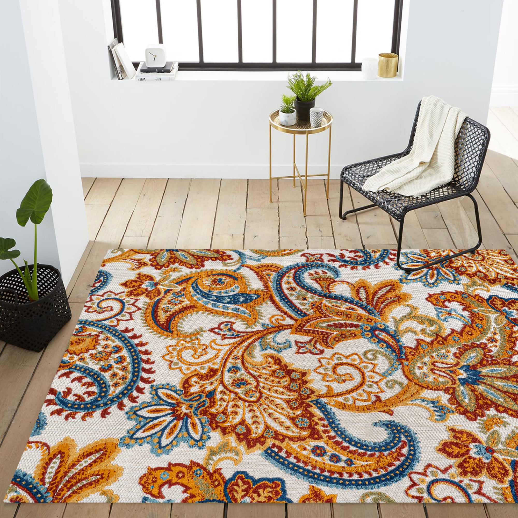 Gordes Paisley High-Low Indoor/Outdoor Area Rug