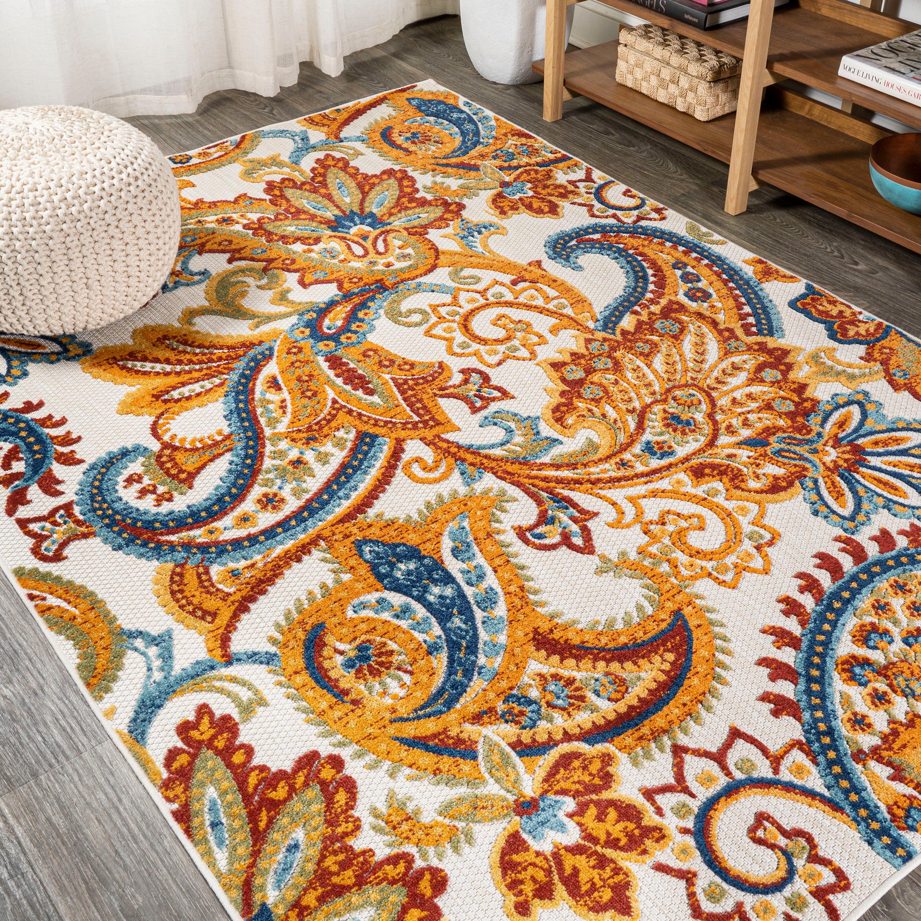 Gordes Paisley High-Low Indoor/Outdoor Area Rug